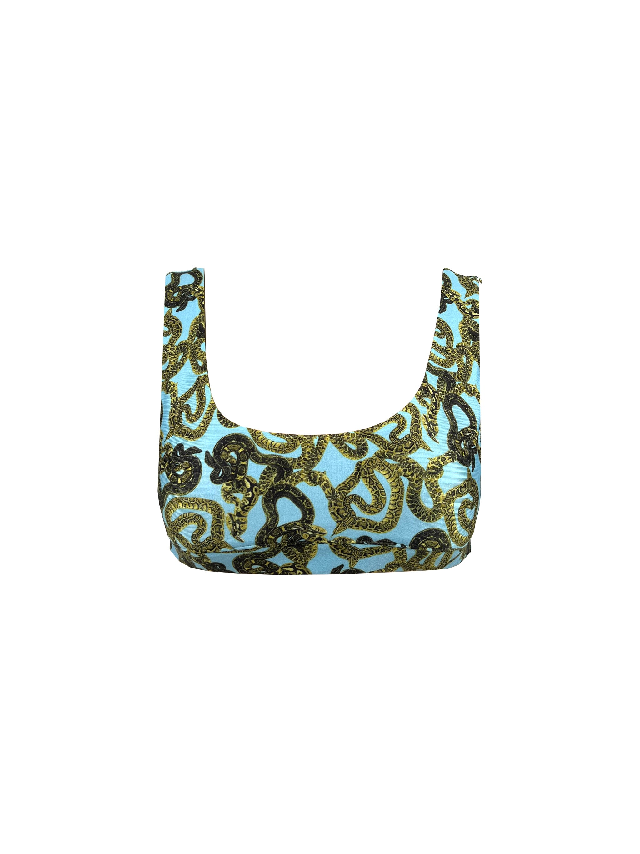 Monzlapur New York Women's Blue Snake Print Bralette - Turquoise In Blue