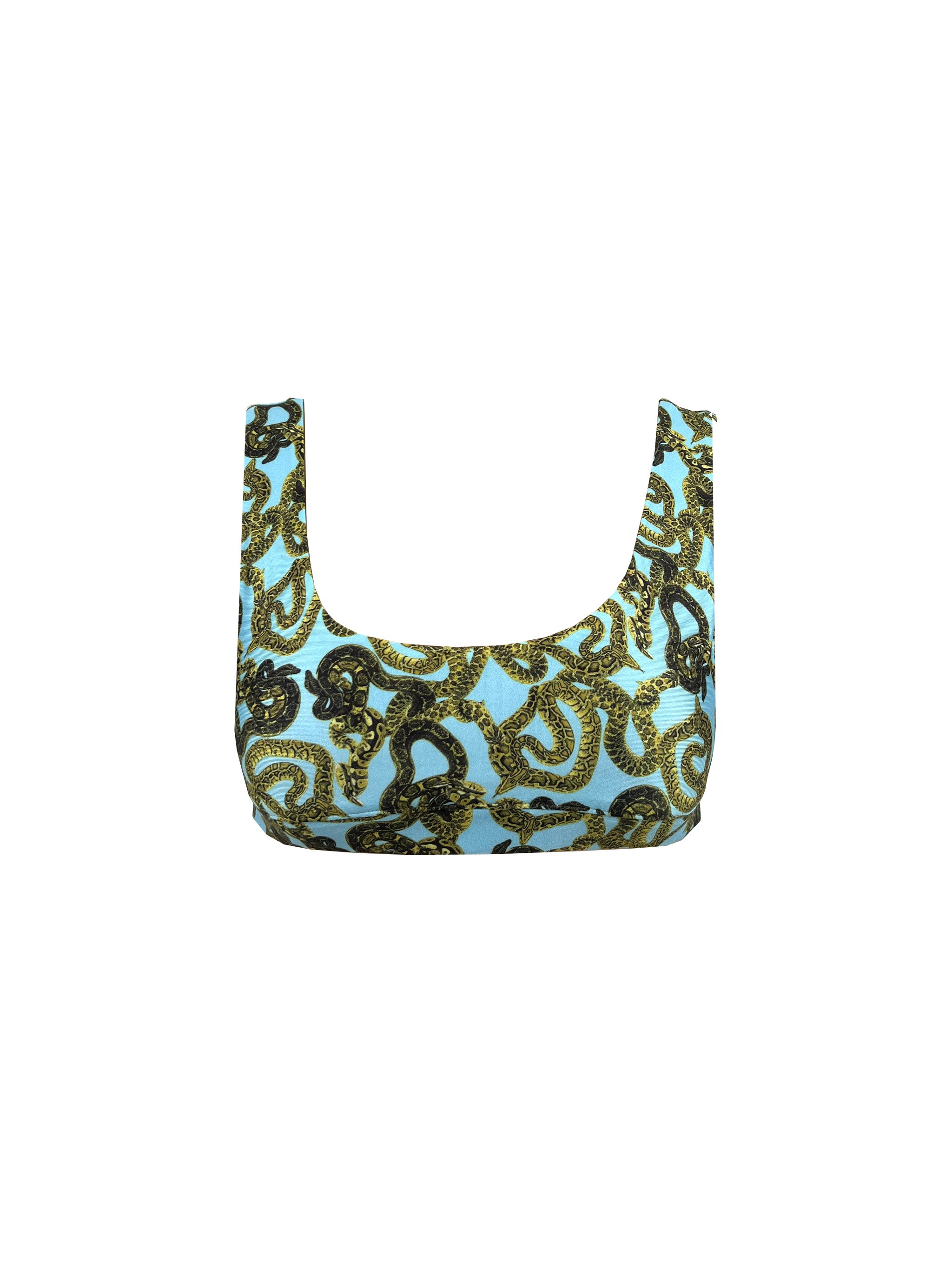 Women’s Blue Snake Print Bralette - Turquoise Large Monzlapur New York