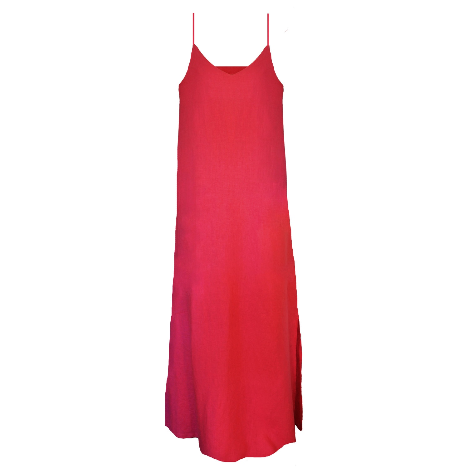 Larsen And Co Women's Pink / Purple Pure Linen Marrakesh Dress In Fuchsia In Red