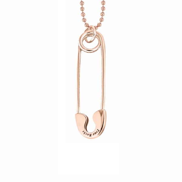 Shop True Rocks Medium Safety Pin Necklace Rose Gold