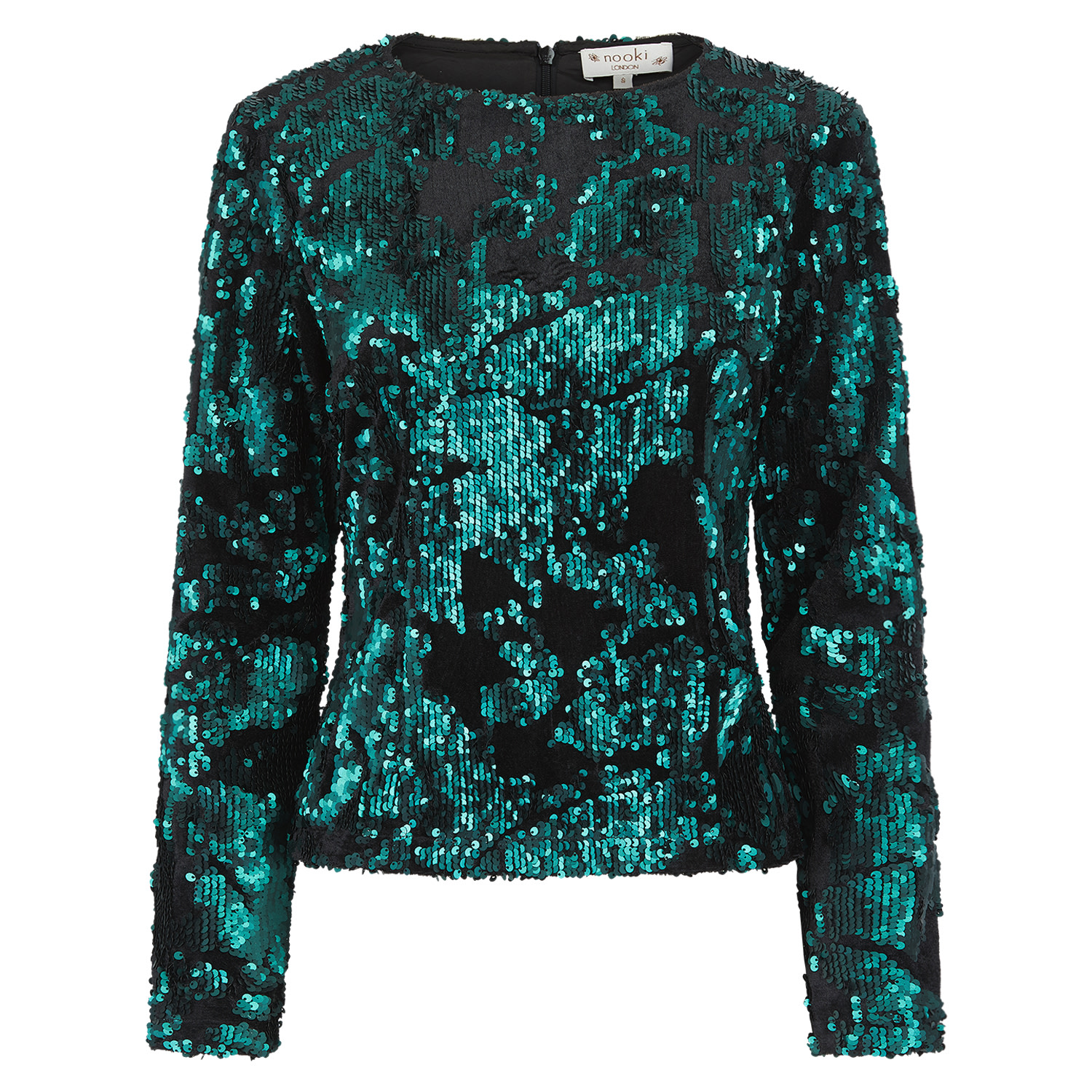 Nooki Design Women's Green Audrey Sequin Top-emerald In Green