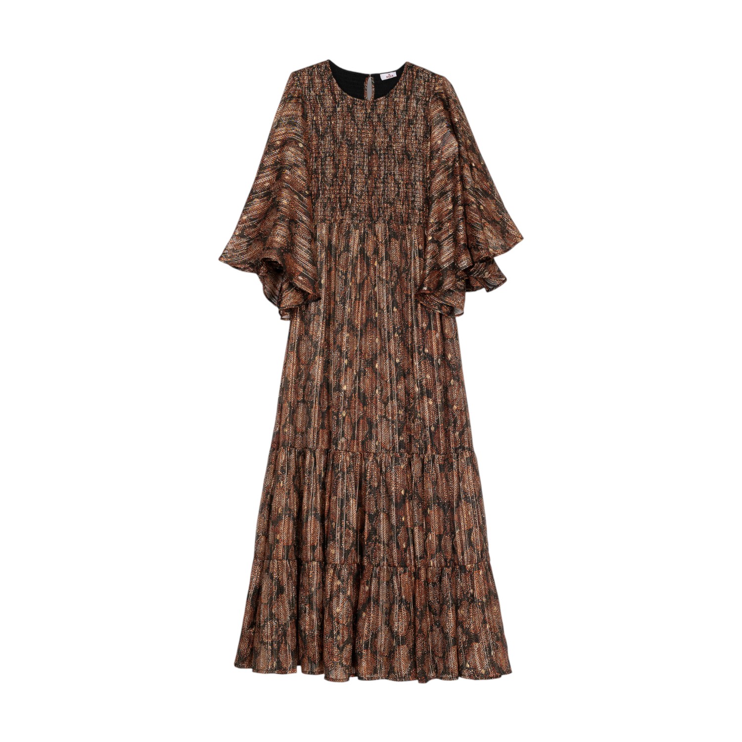 Niza Women's Black Long Dress With Floral Print In Black