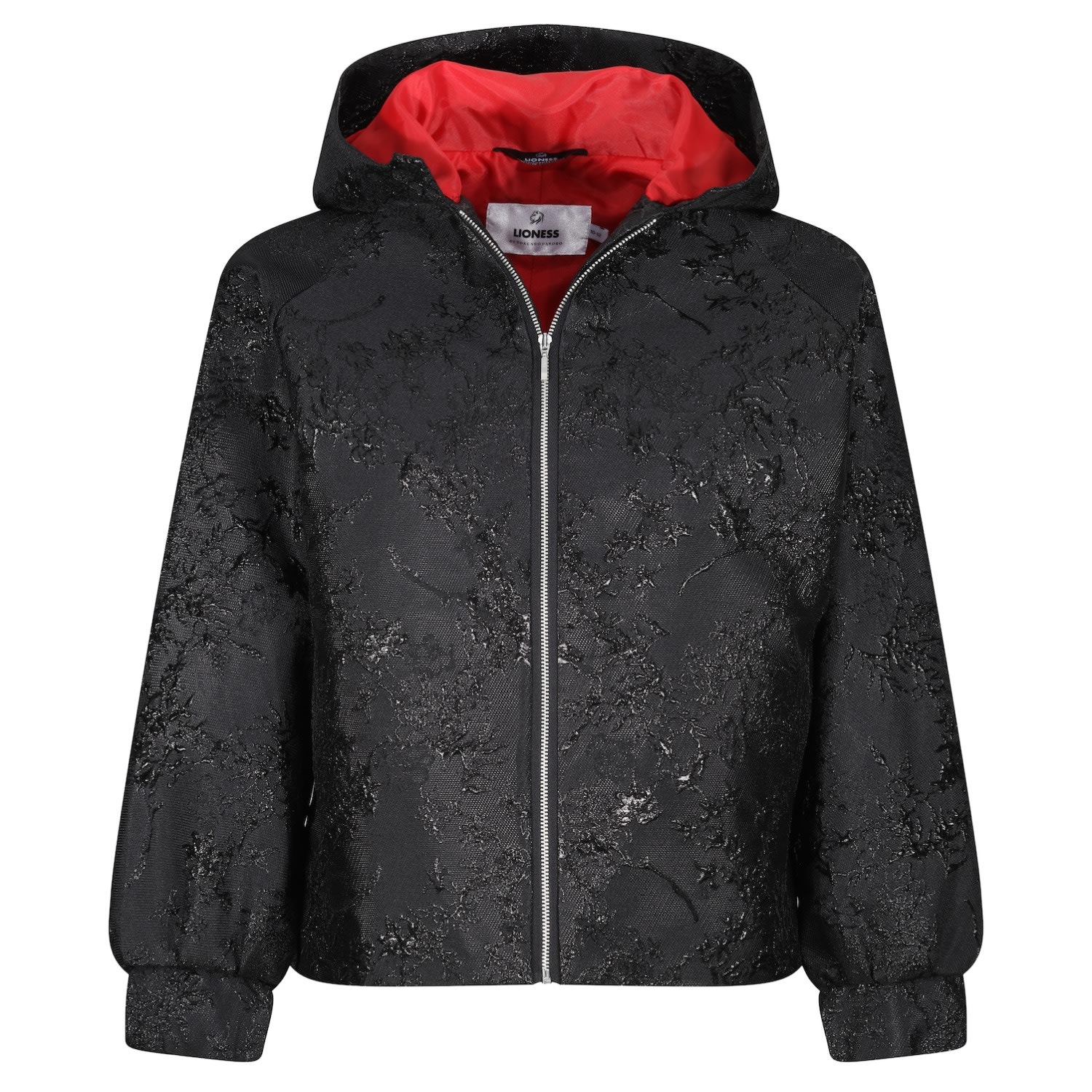 Women’s The Black Embossed Flowery Hoodie Jacket Extra Large Lioness by Tf