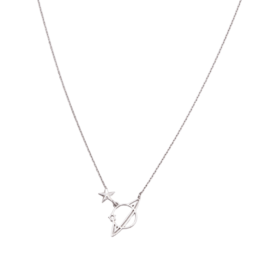 Spero London Women's Sterling Silver Saturn Necklace - Silver In White