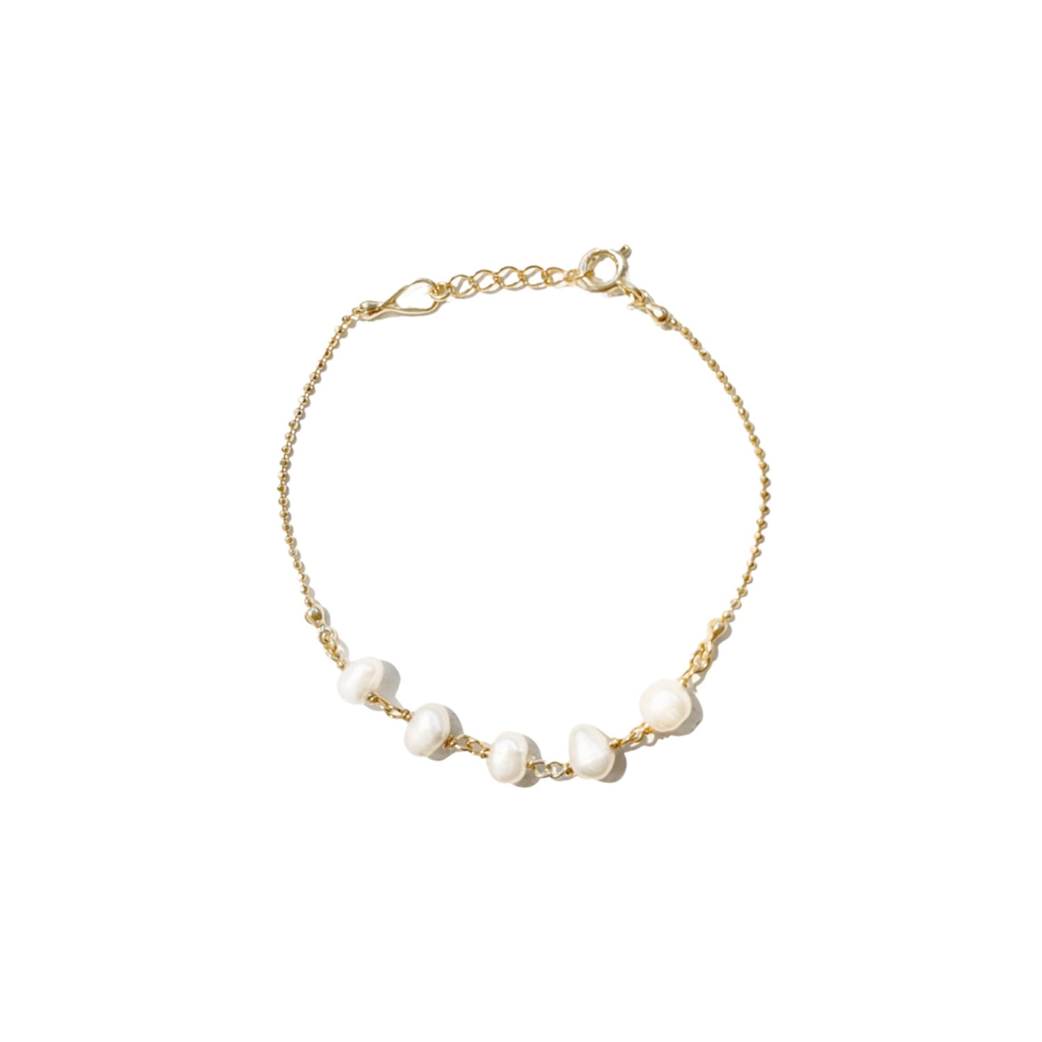 Women’s Gold / White Natural Pearl Chain Bracelet Gold Plated Néo Parisian