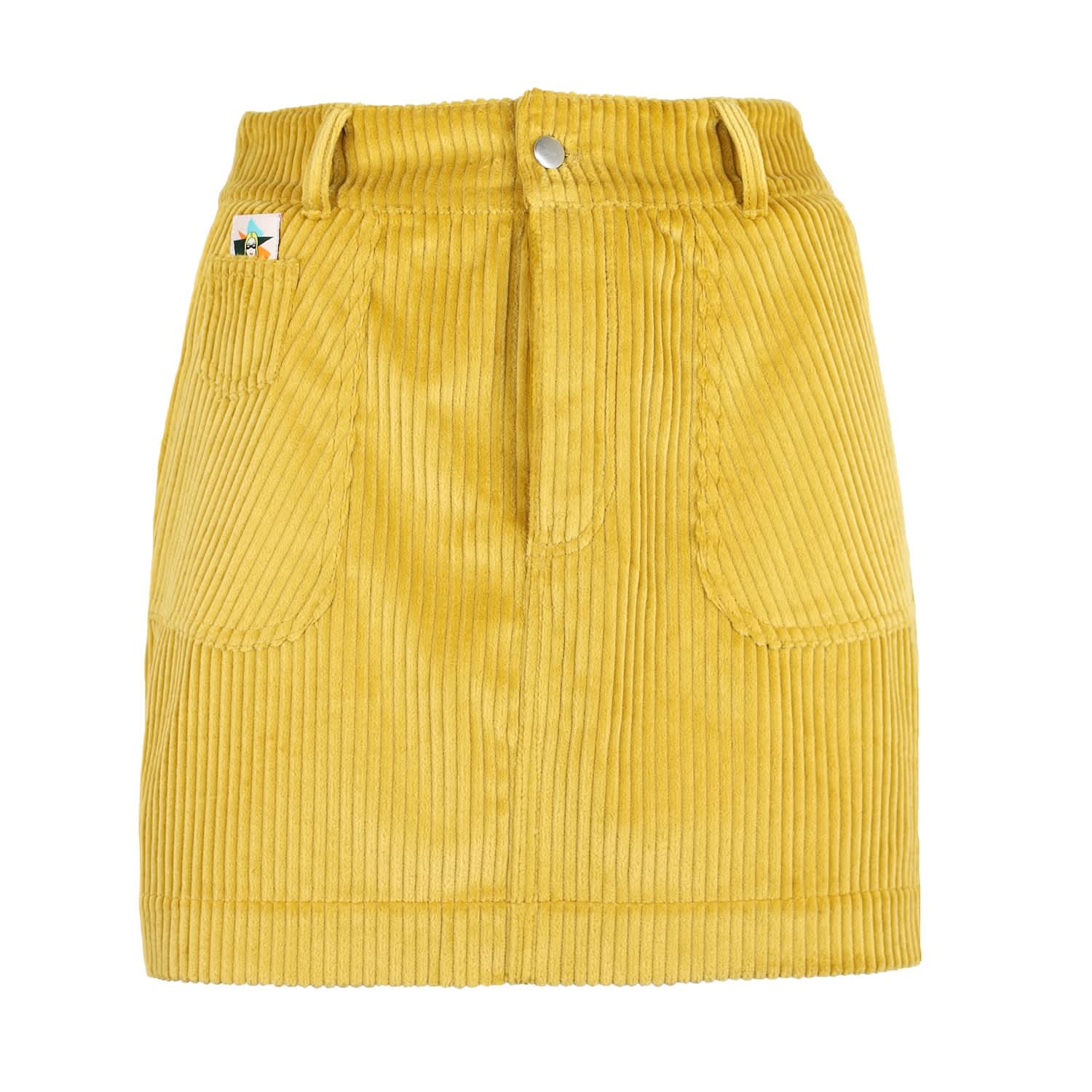 yellow corduroy dress
