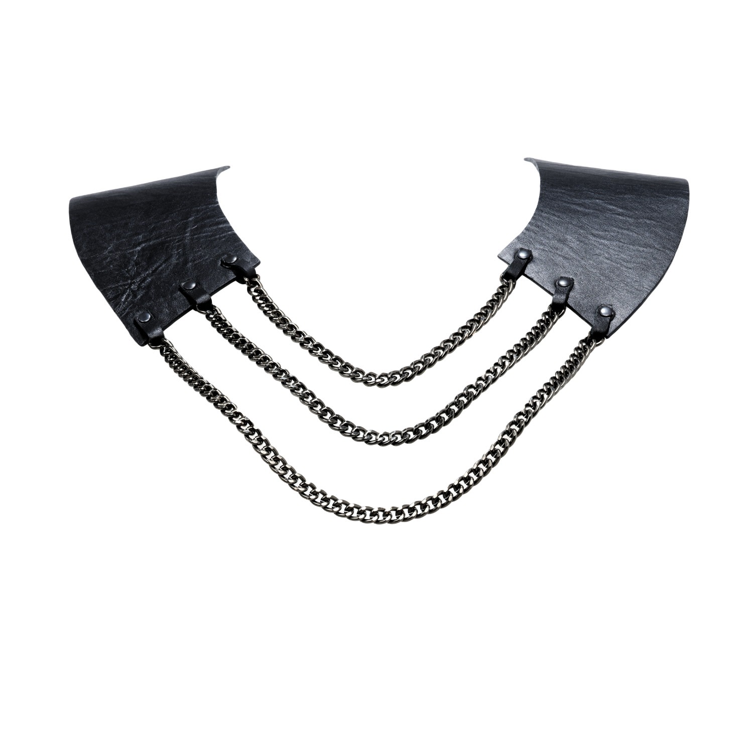 Women’s Leather Collar Necklace With Chain Plik X Haya