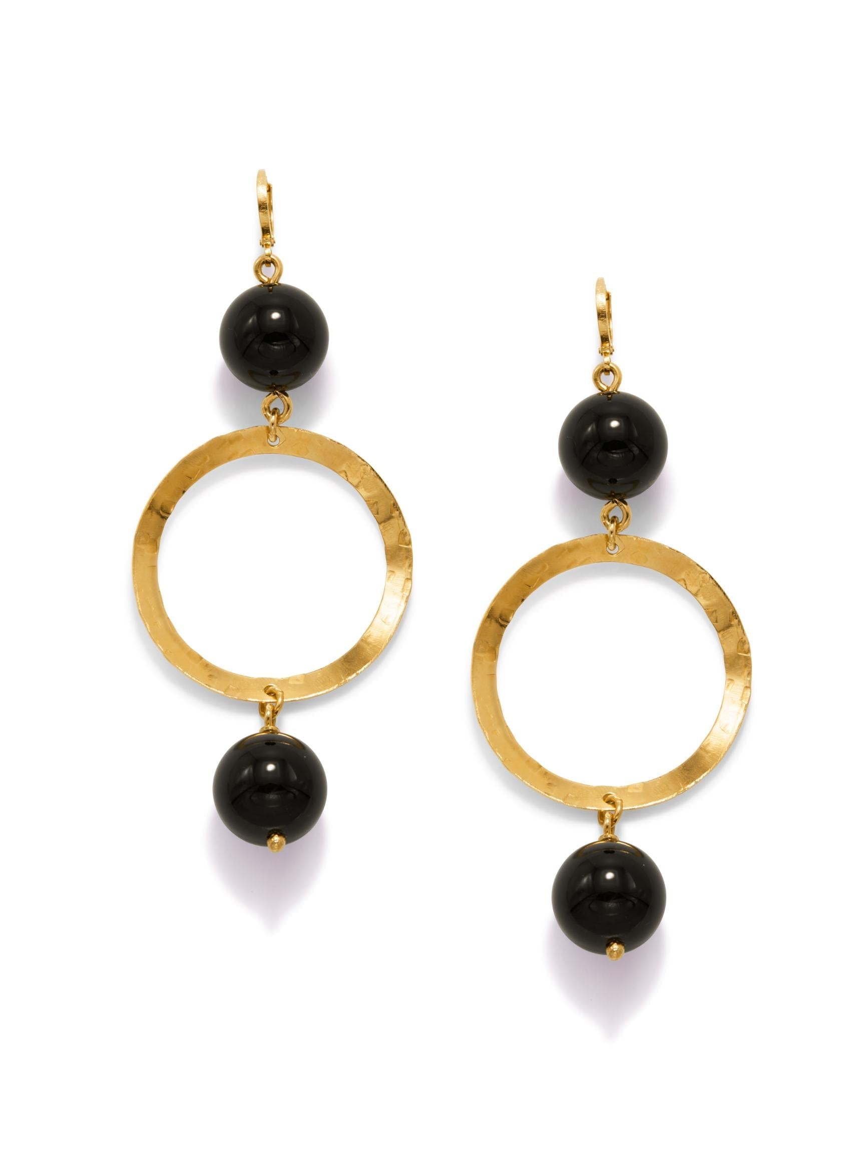 Jaredjamin Women's Gold / Black Ursula Gold Onyx Earrings