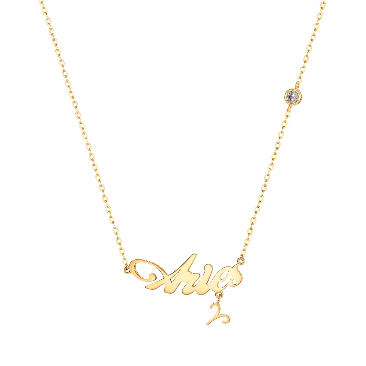 Women’s Aries 22Ct Gold Vermeil Zodiac Star Sign Necklace Seol + Gold