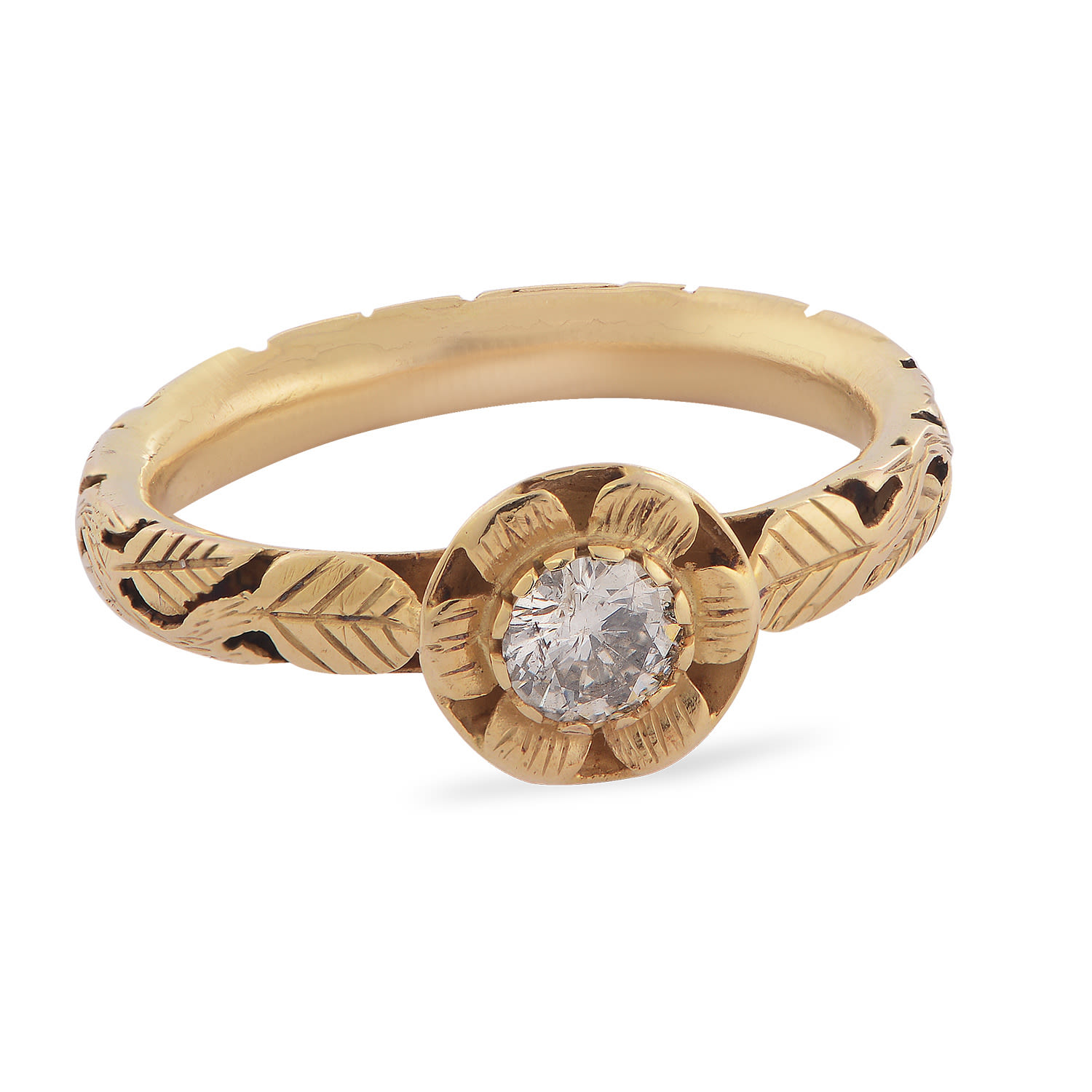 Women’s Gold / White Diamond Love Ring Emma Chapman Jewels