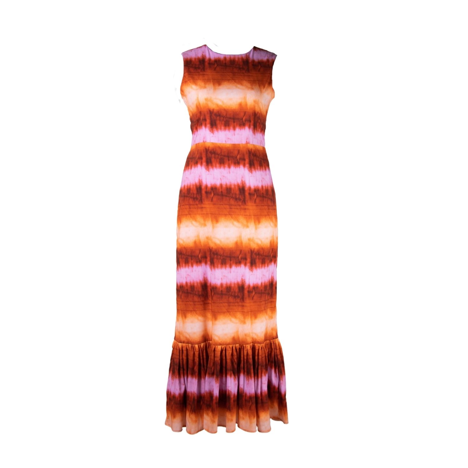 Yola Neme Women's Yellow / Orange / Pink Alina Midi Dress In Yellow/orange/pink