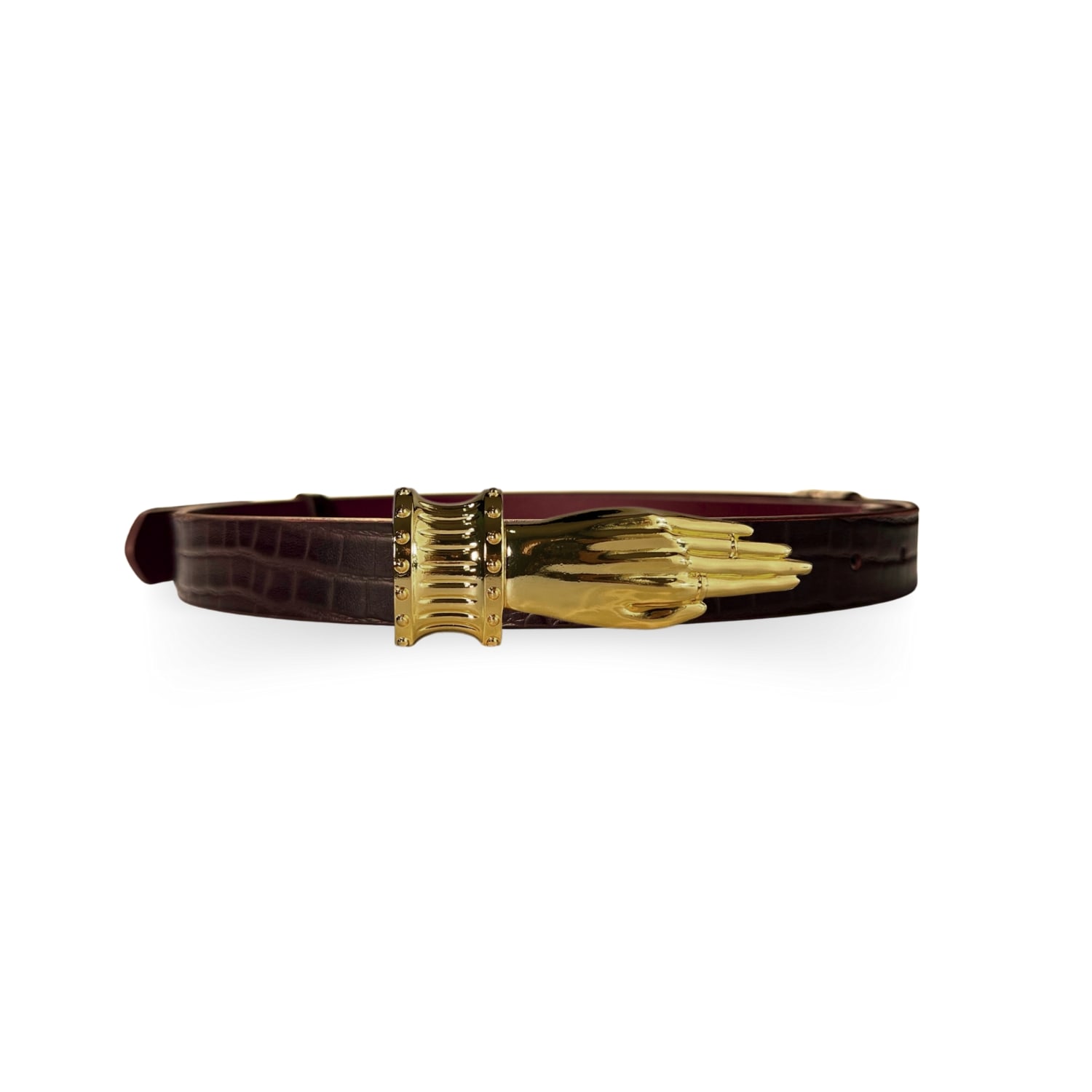 Indigolush Women's Red Gilded Lure Black Cherry Gold Belt In Red