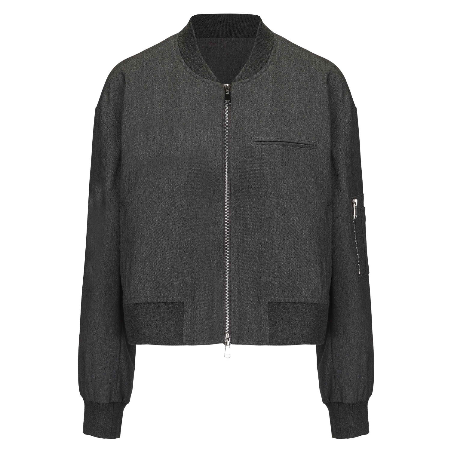 Mute By Jl Women's Grey Refined Bomber Jacket