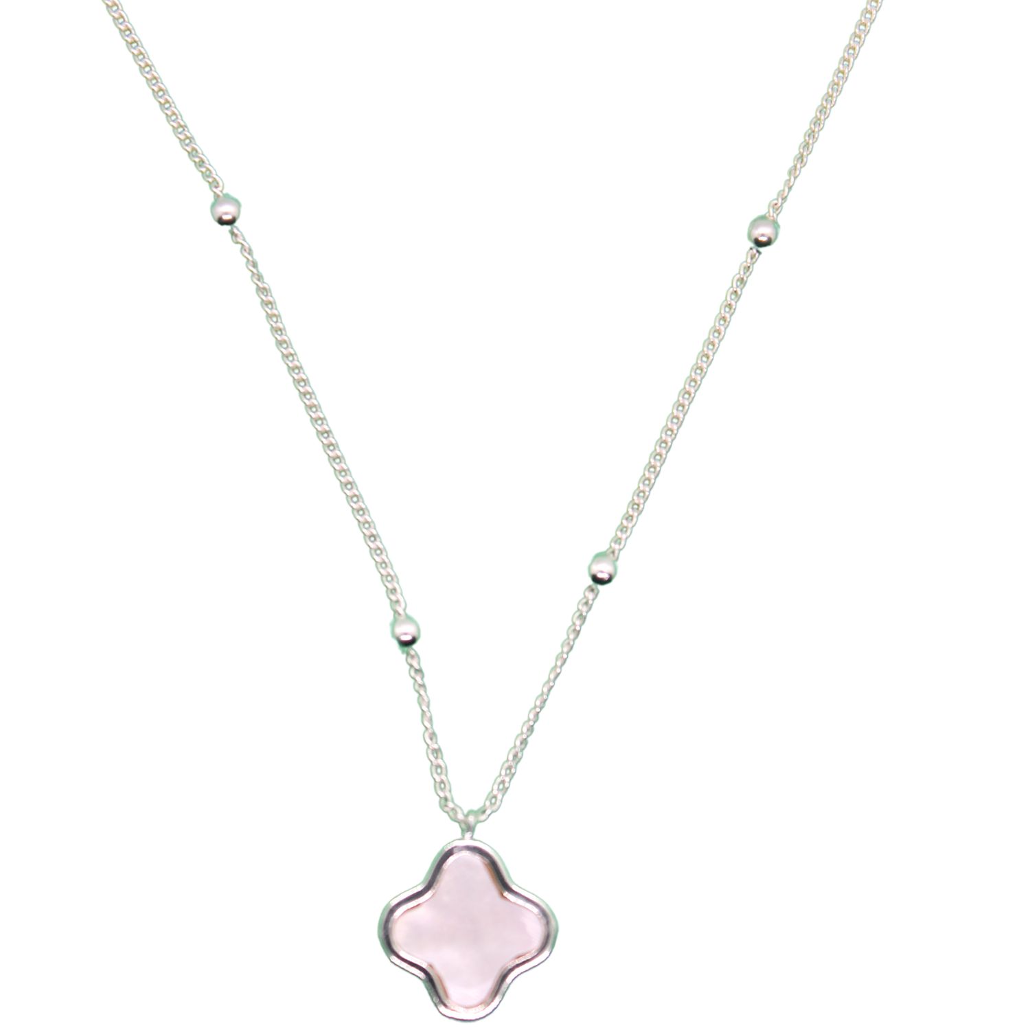 Lila Rasa Women's Clover Necklace Silver  Mother Of Pearl