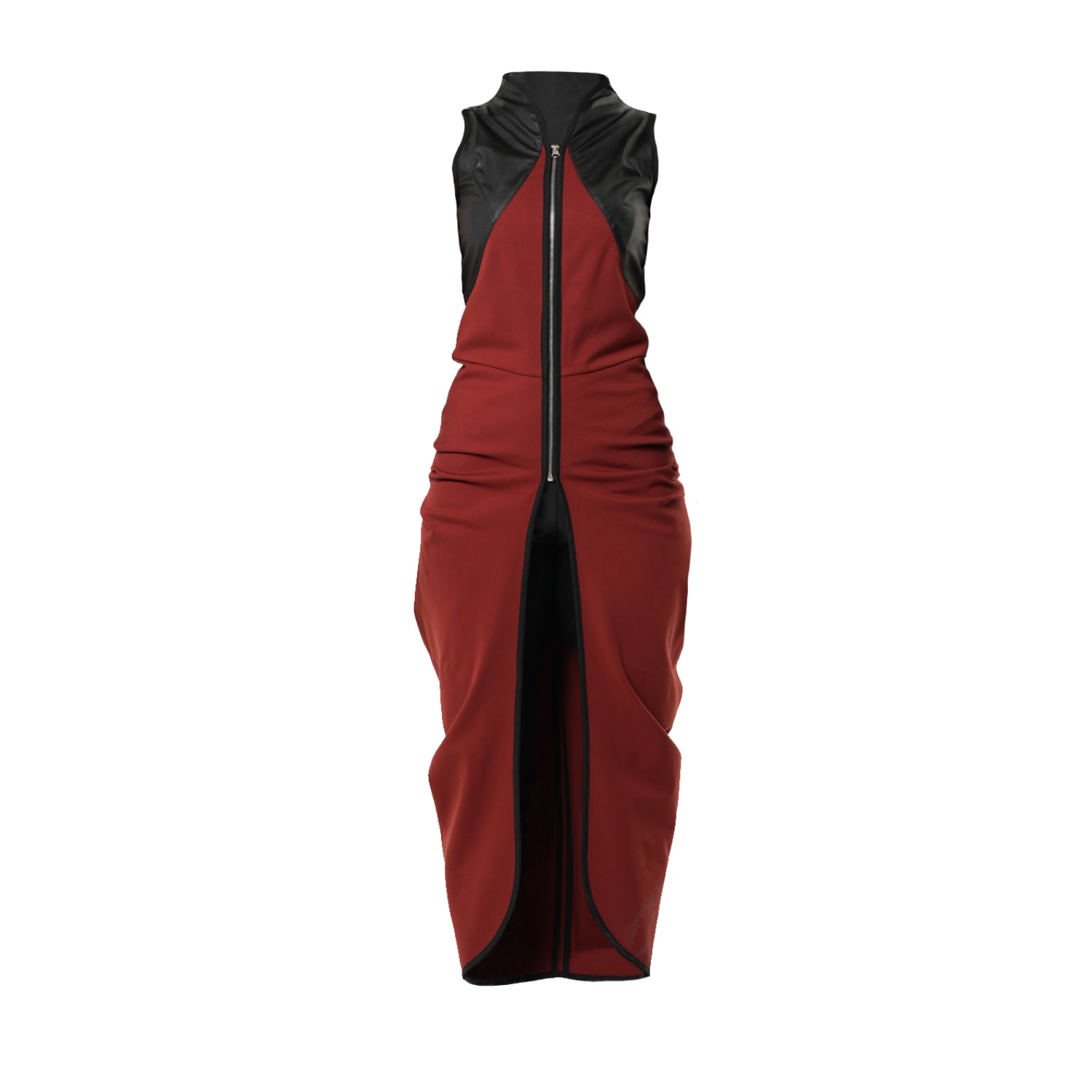 Women’s Extravagant Vest With Eco-Leather Accent In Red 3Xl Metamorphoza