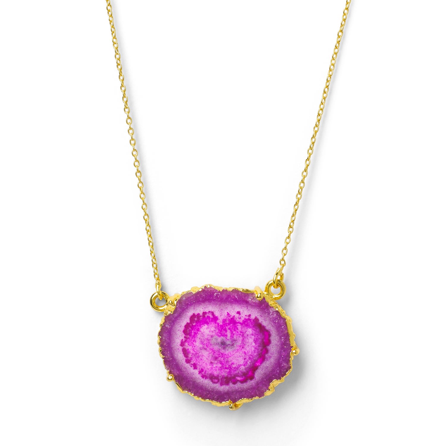 Yaa Yaa London Women's Pink / Purple Magenta 'solar Power' Gold Vermeil Necklace