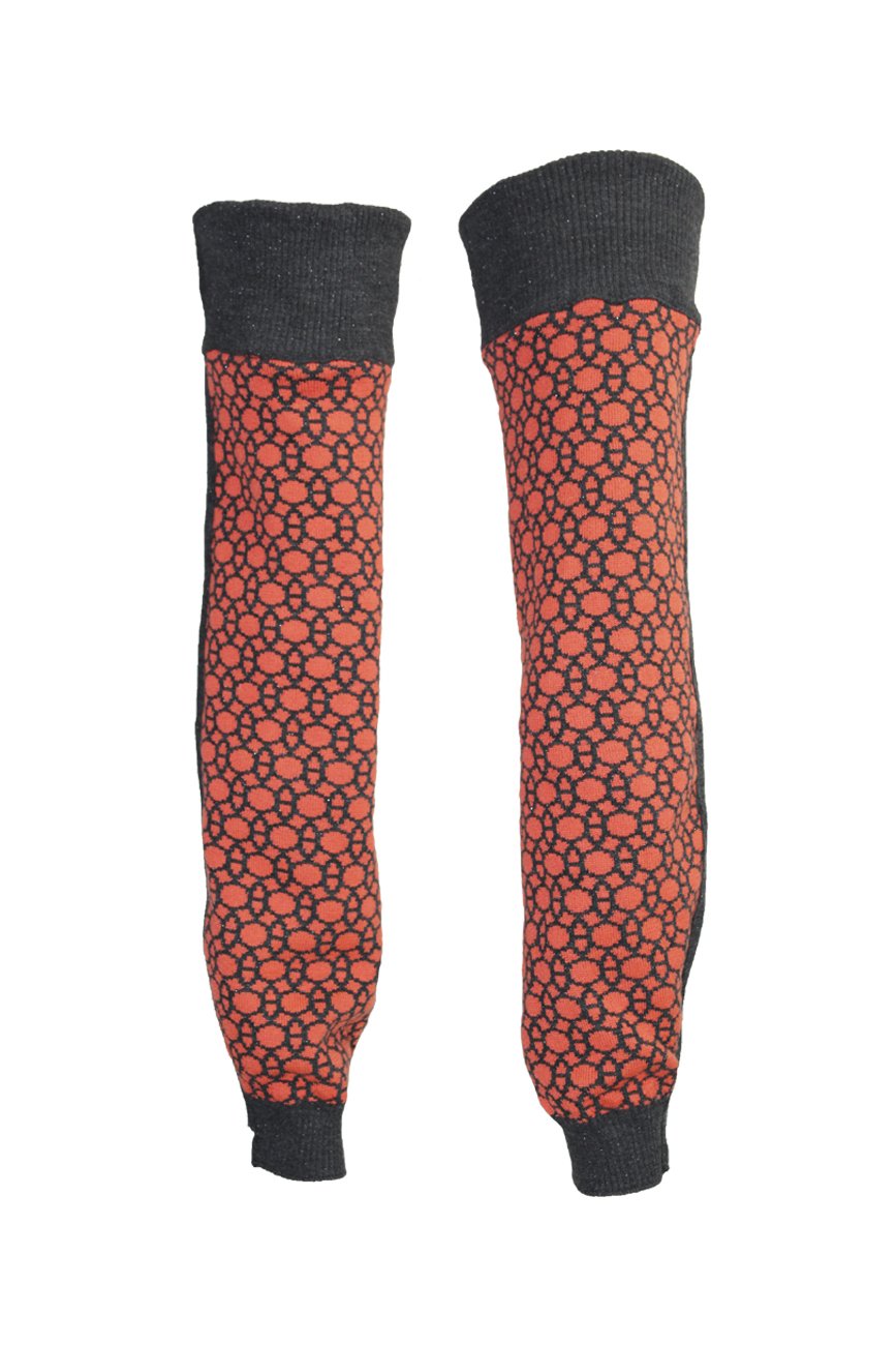 Women’s Deux Cts Reversible Leg Warmers - Orange, Charcoal, Black Small Maria Aristidou