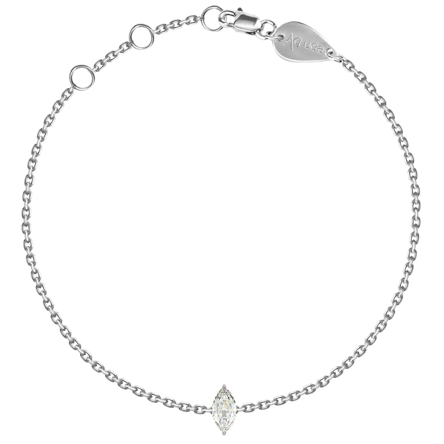 Women’s Anklet Diamond Marquise-Cut Eighteen K Gold- White Aquae Jewels