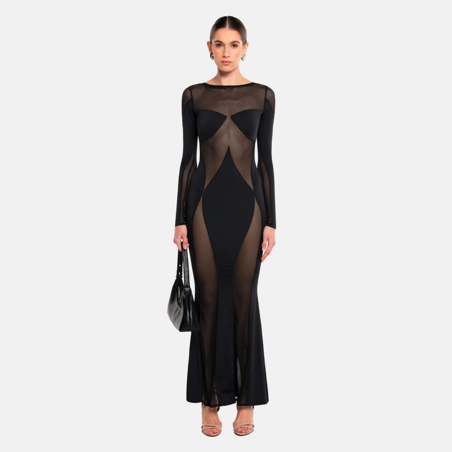 teal long formal dress A-Line Side Slit Teal Long Prom Dress with Pockets – FancyVestido main image 1