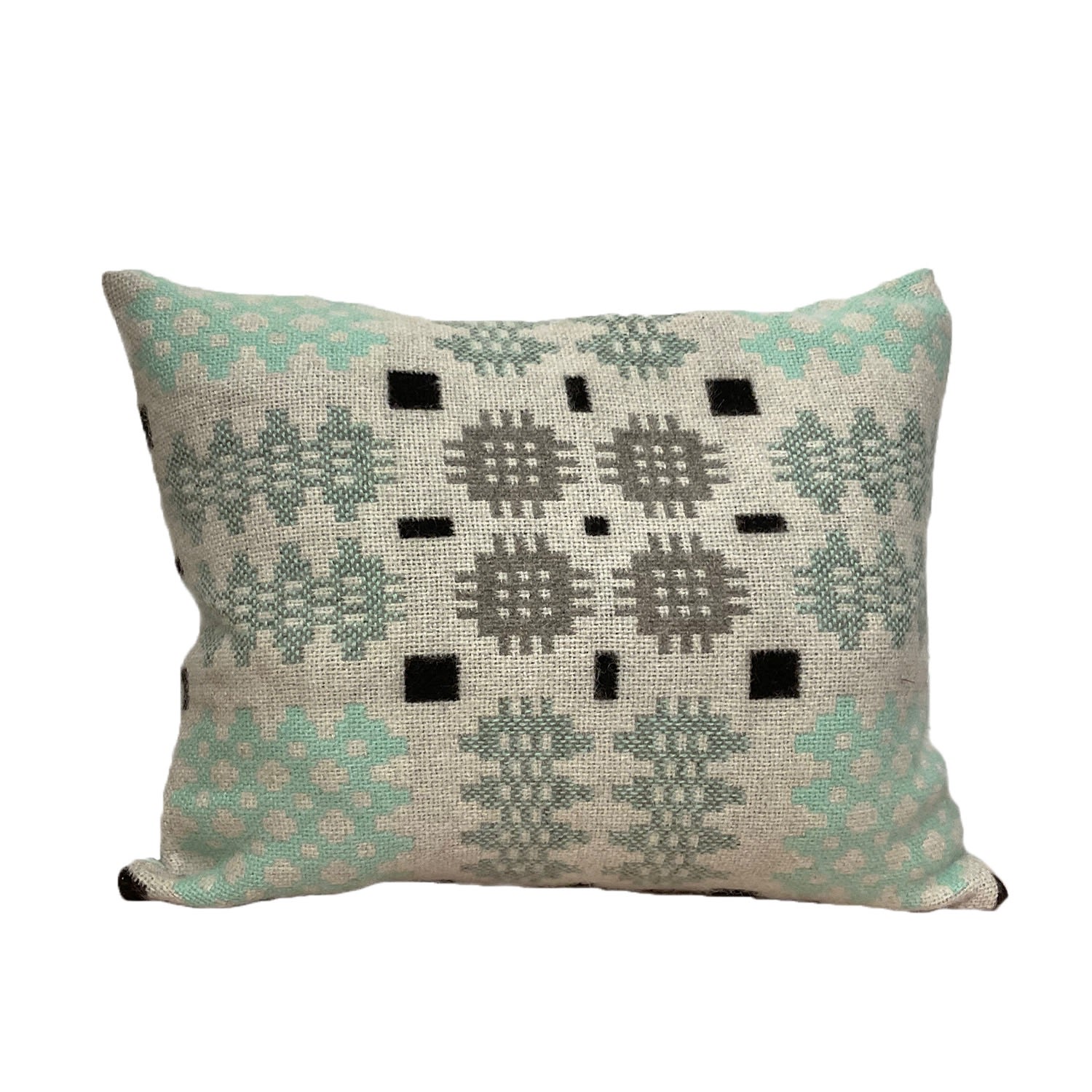 Caernarfon Mint Choc Rectangular Cushion Majeda Clarke