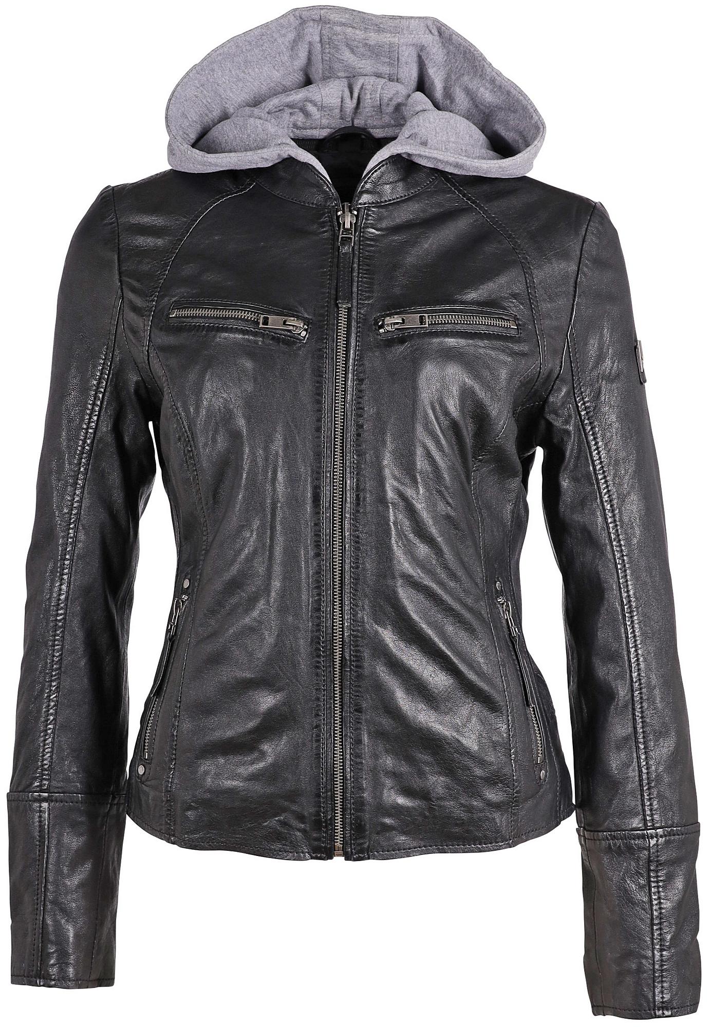 Women’s Nola Leather Jacket, Black Medium Mauritius