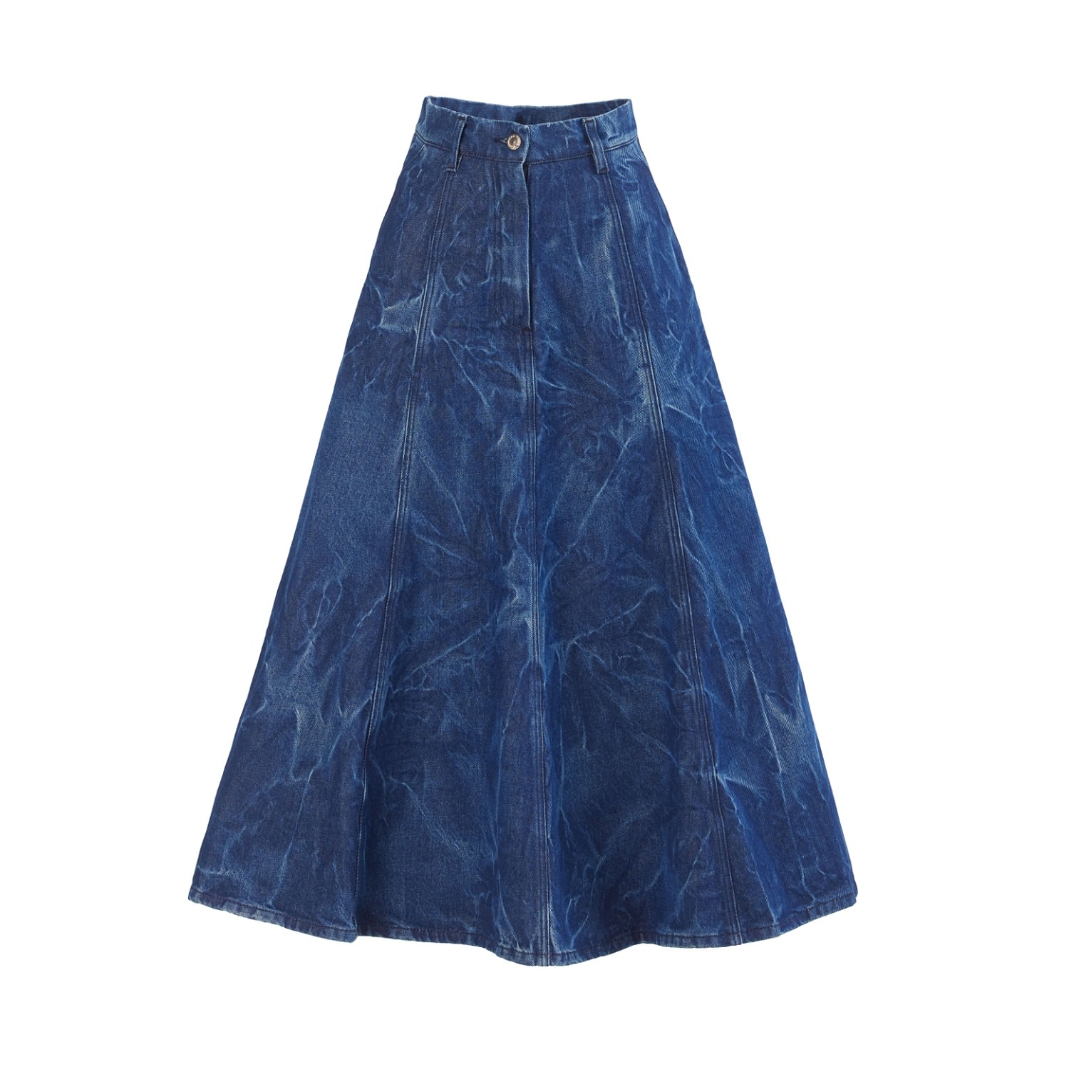 Women’s A-Line Flare Pleated Denim Skirt Blue Small Julia Allert