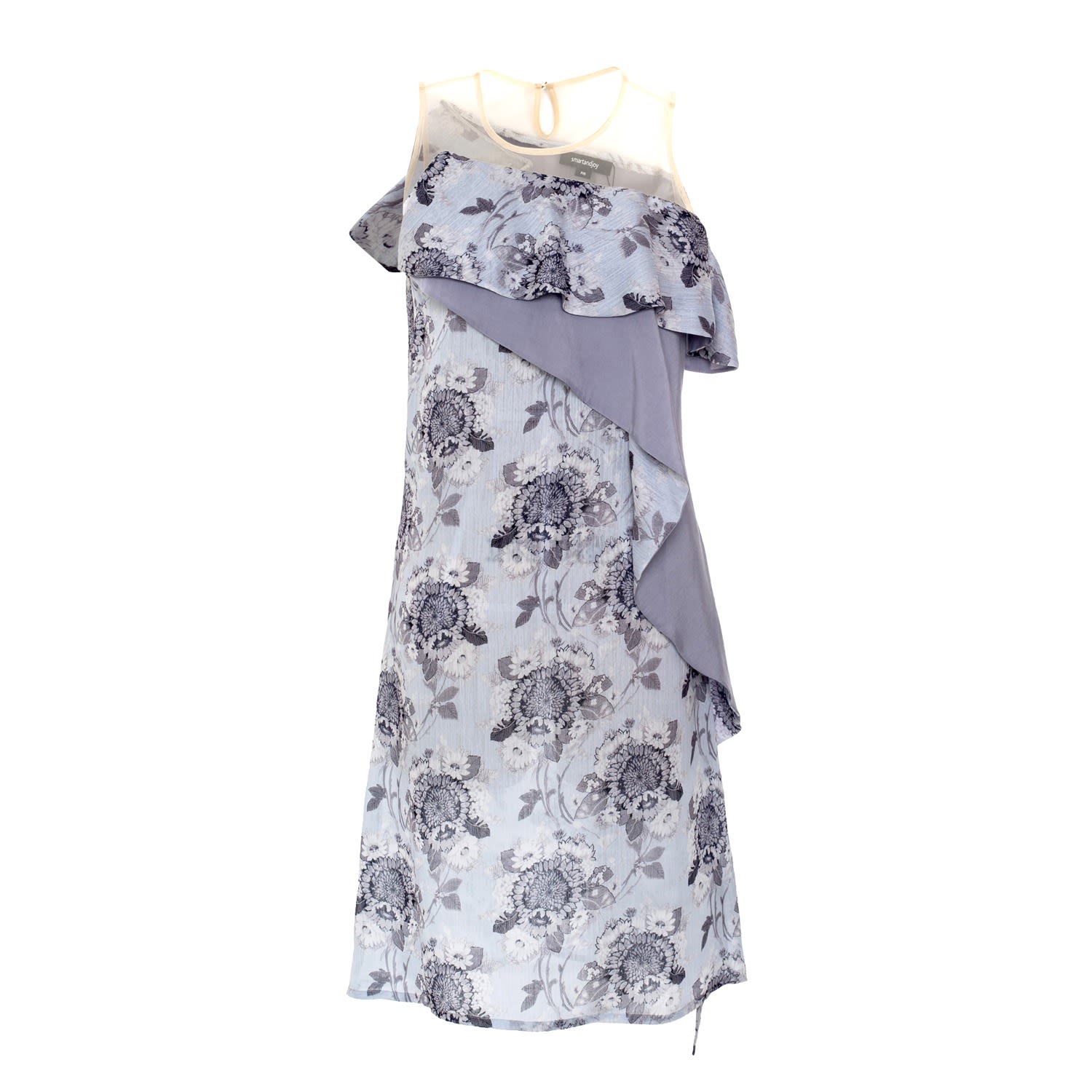 Smart And Joy Women's Pink / Purple Asymmetric Flower Print Dress- Pink & Purple In Pink/purple