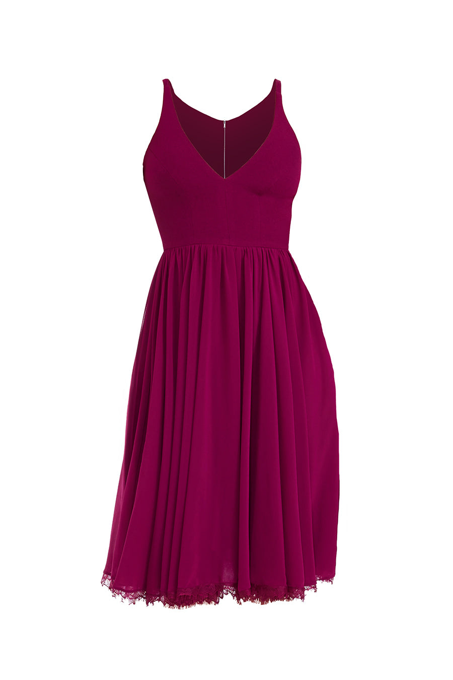Dress The Population Alicia Mixed Media Midi Dress In Red