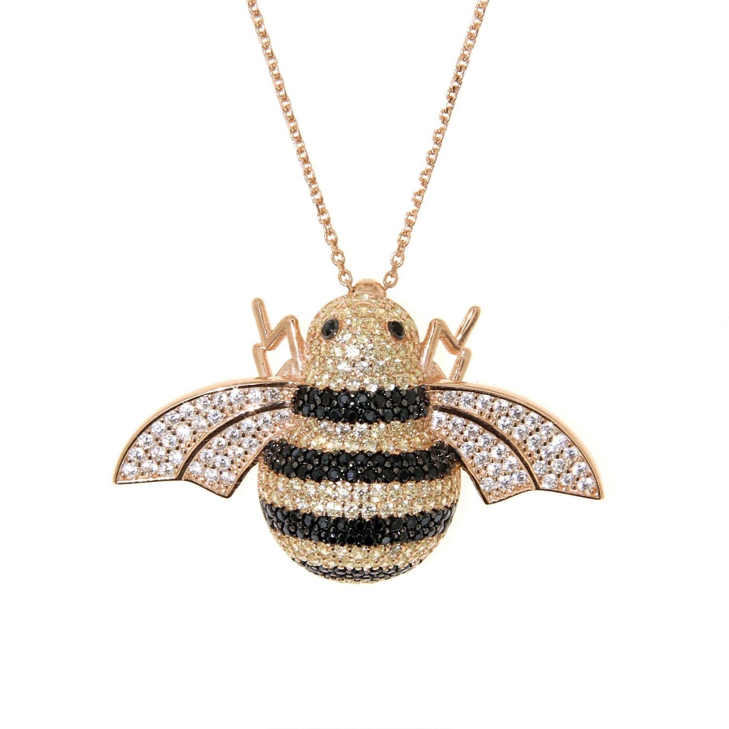 Women’s Rose Gold Sterling Silver Busy Bee Necklace In Rose Cosanuova