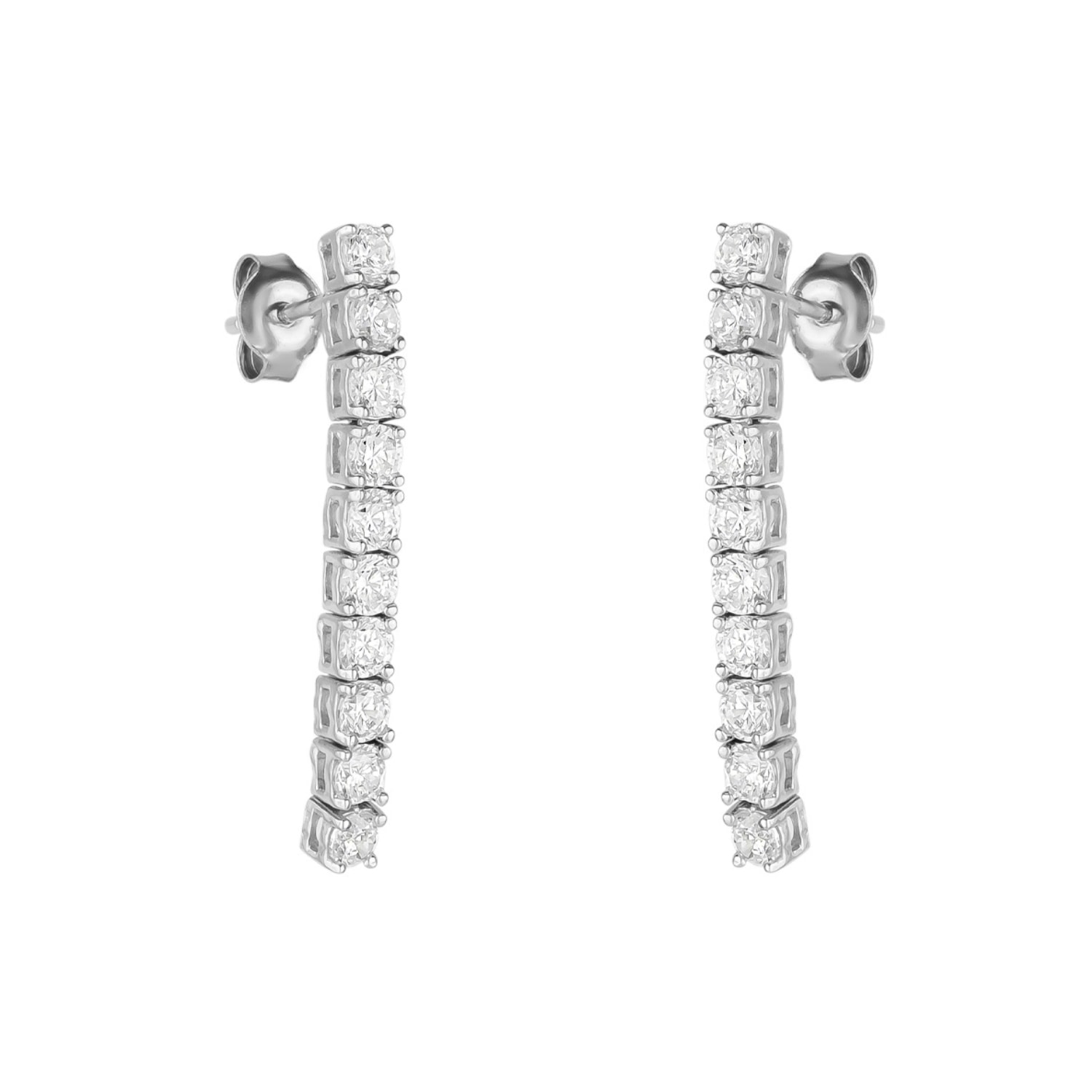 Spero London Women's Sterling Silver Long Tennis Earrings - Pair