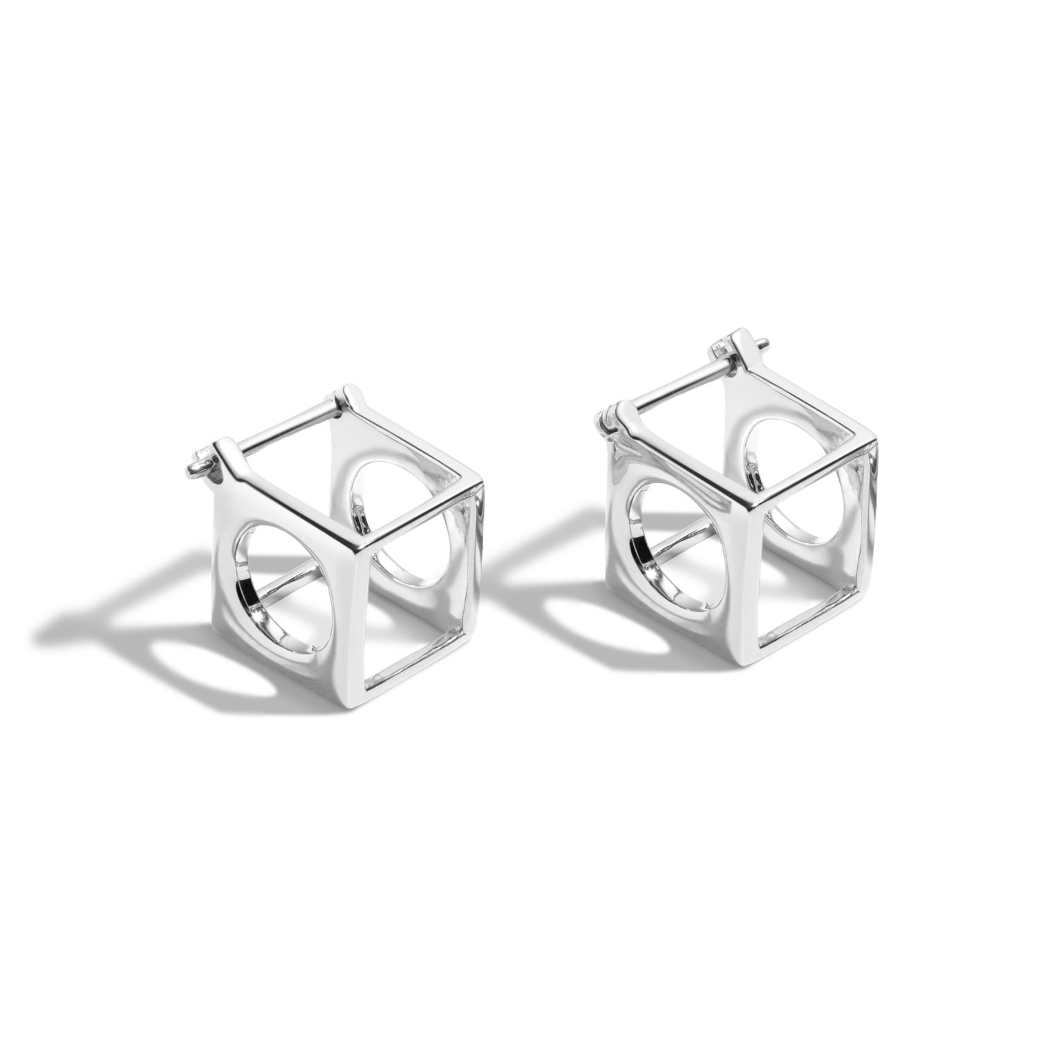 Women’s Screw It, Let’s Do It Earrings - Sterling Silver Square Box Hoop Earrings LÃºdere