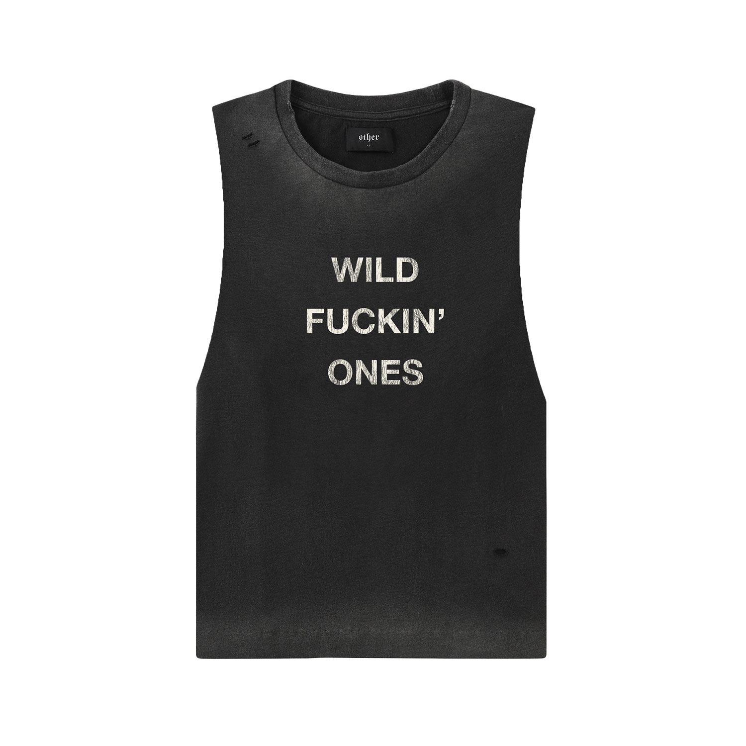 Women’s Black / Grey Wild Fuckin Ones Slogan Vintage Tank - Heavy Relic Black Small OTHER UK