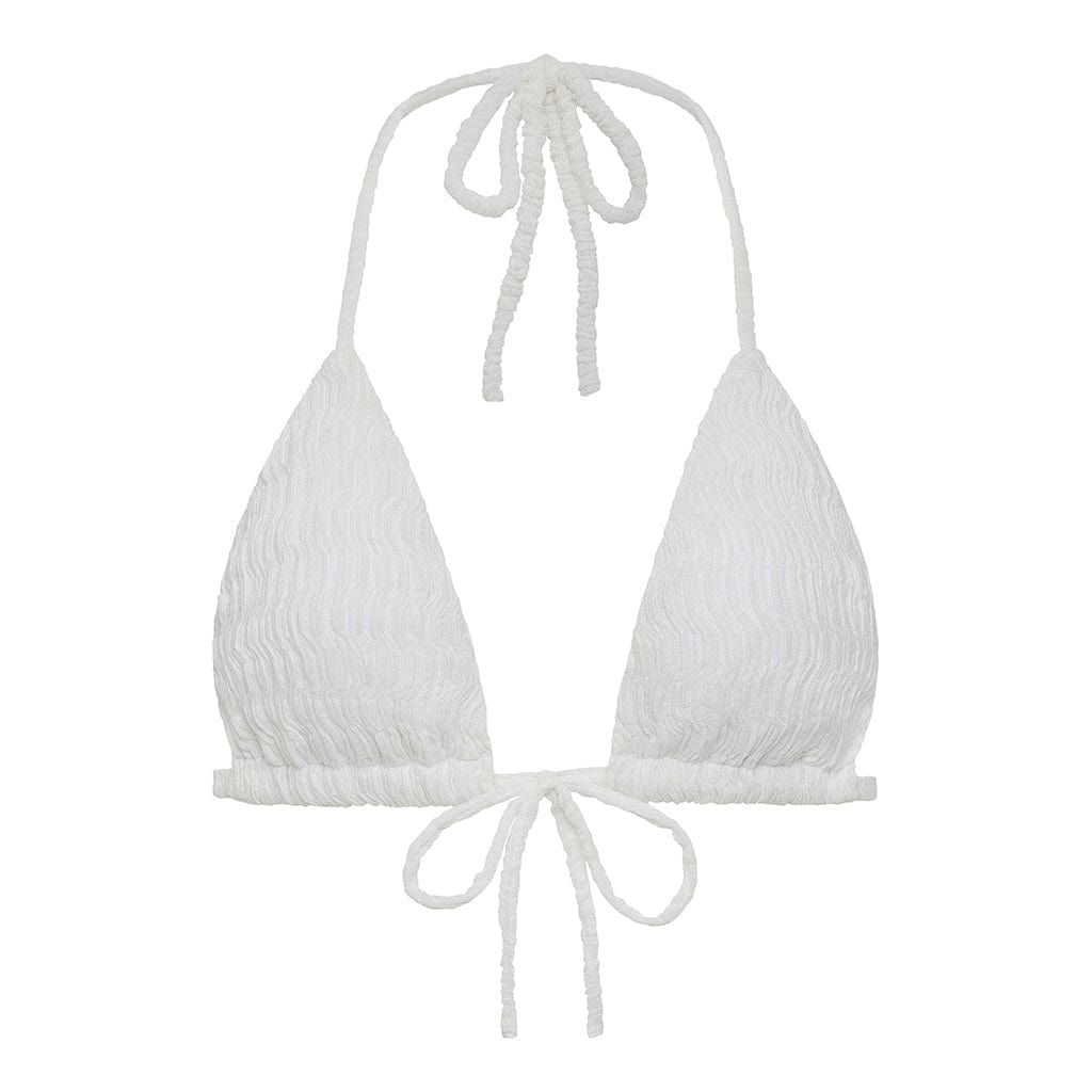 Women's White Seychelles Emma Triangle Bikini Top | Extra Large | Montce Swim