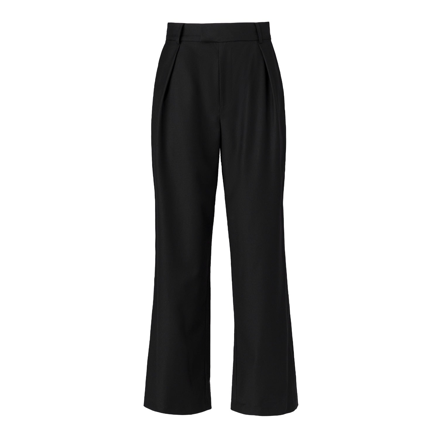 Lita Couture Women's Black Wide Leg Wool Trousers In Black