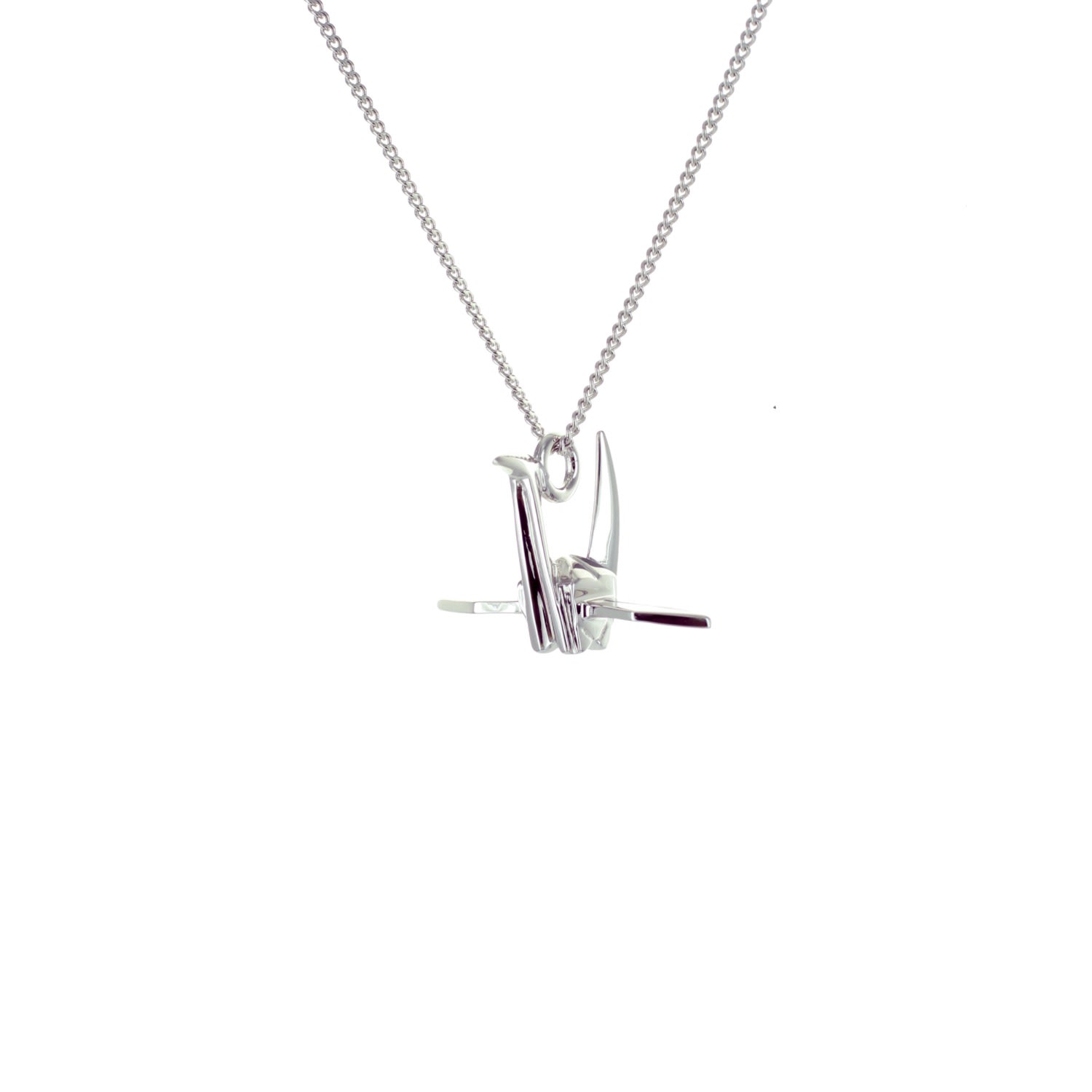 Origami Jewellery - Mini Crane Necklace Sterling Silver