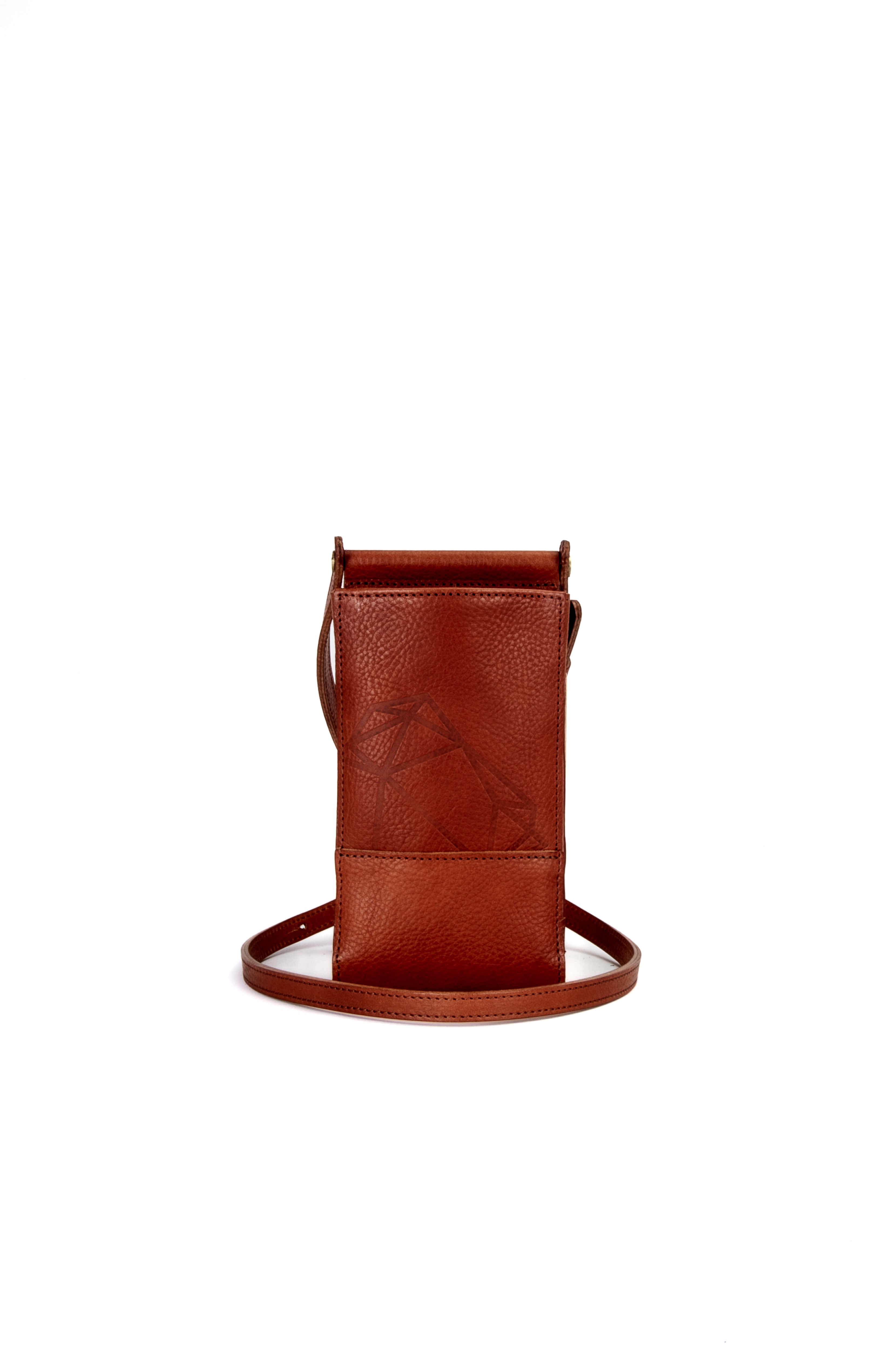 Navvy Women's Brown Lambley - Clay Tan Leather Phone Holder In Brown