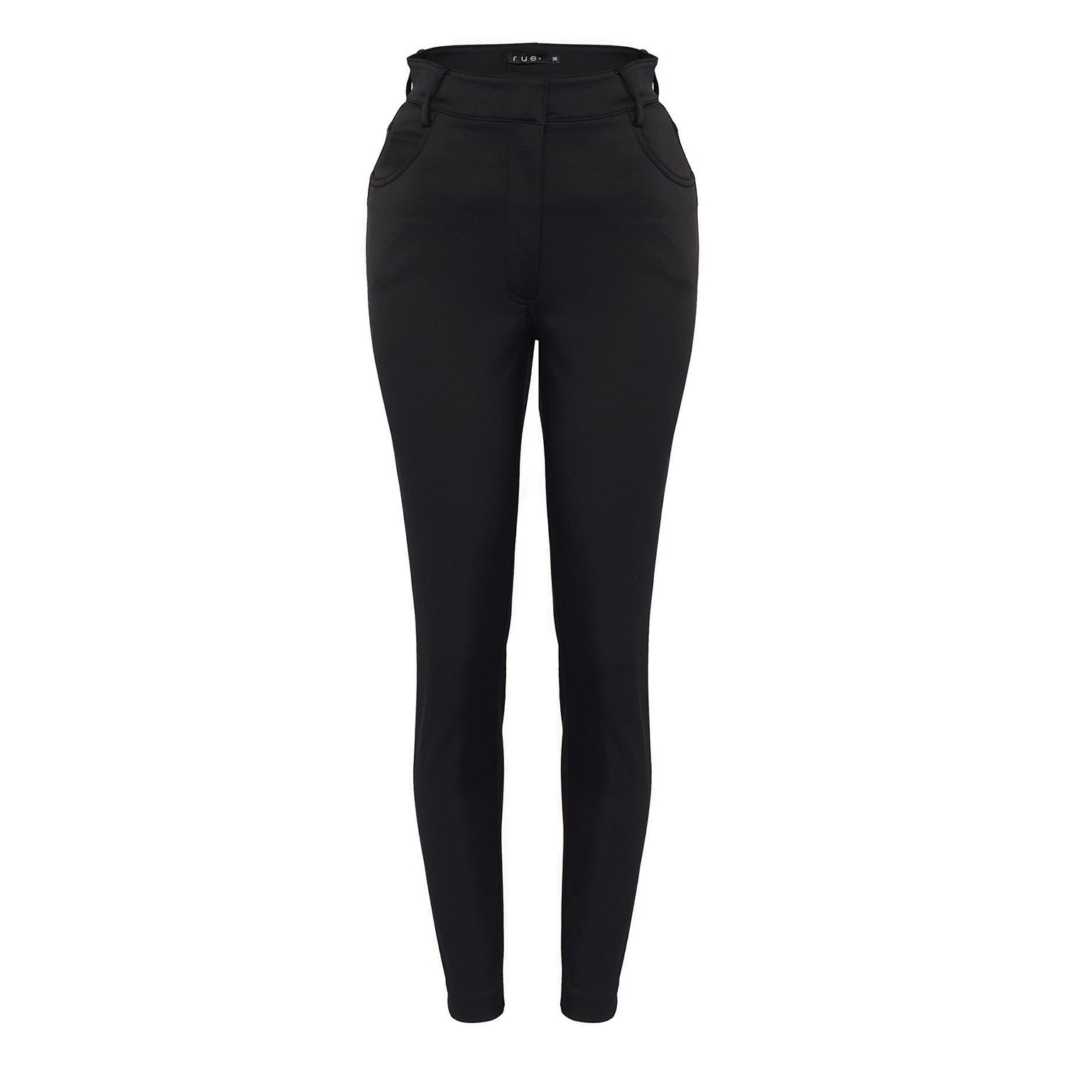 Women’s High Waisted Lycra Black Slim Leg Pants Xxs Rue Les Createurs