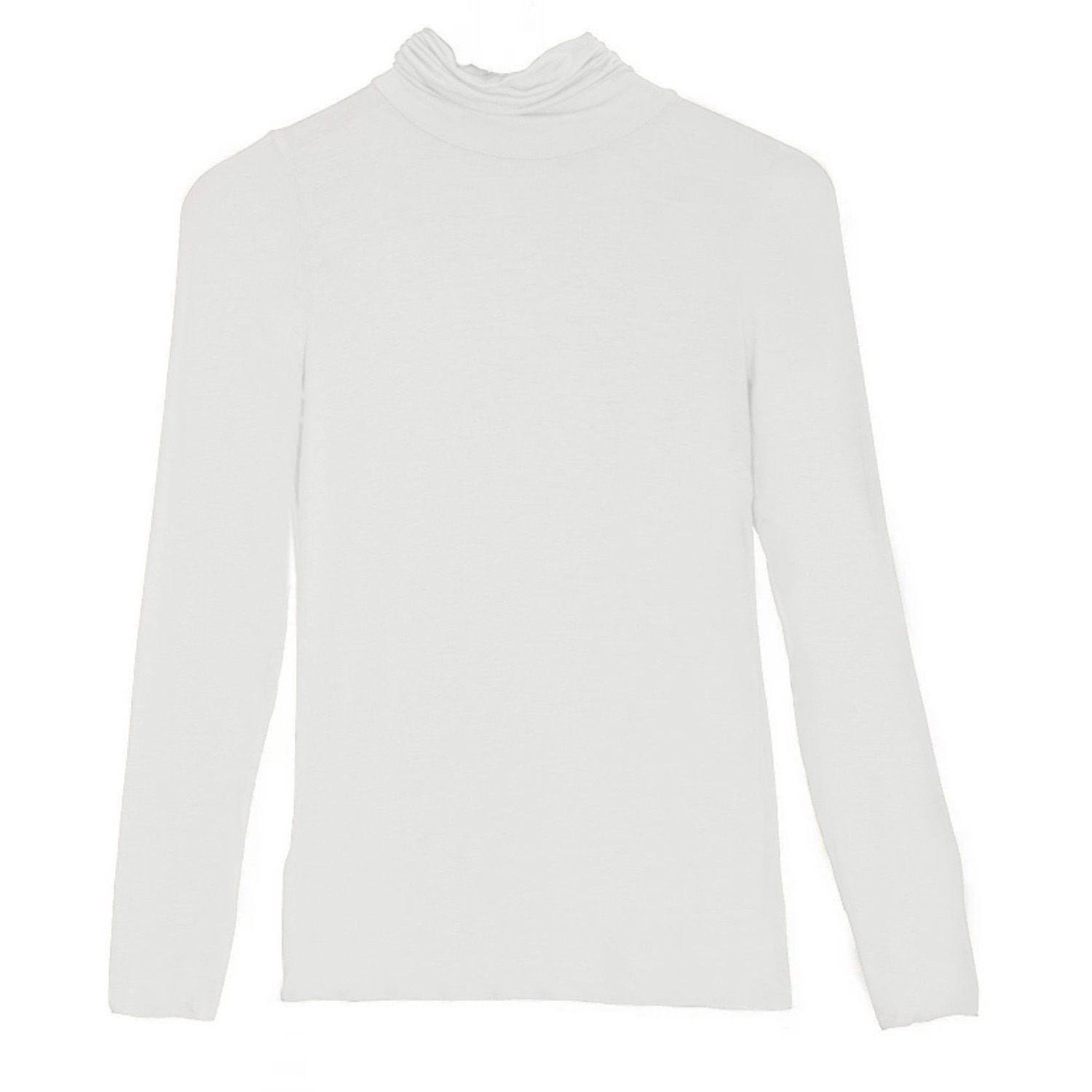 At Last... Women's Polo Neck Base Layer In White In White