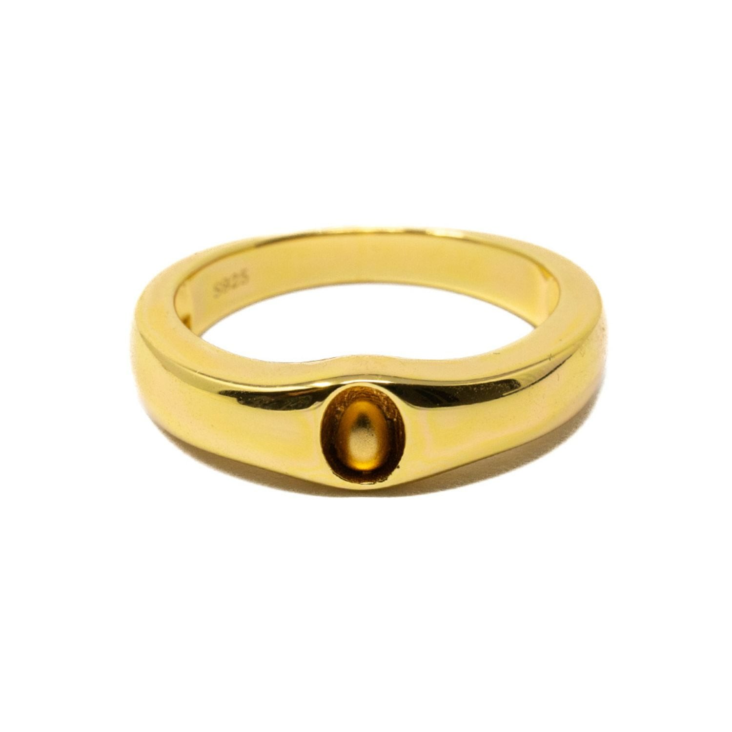 Nasi Silver Women's Rebirth Ring- Satin, Gold In Yellow
