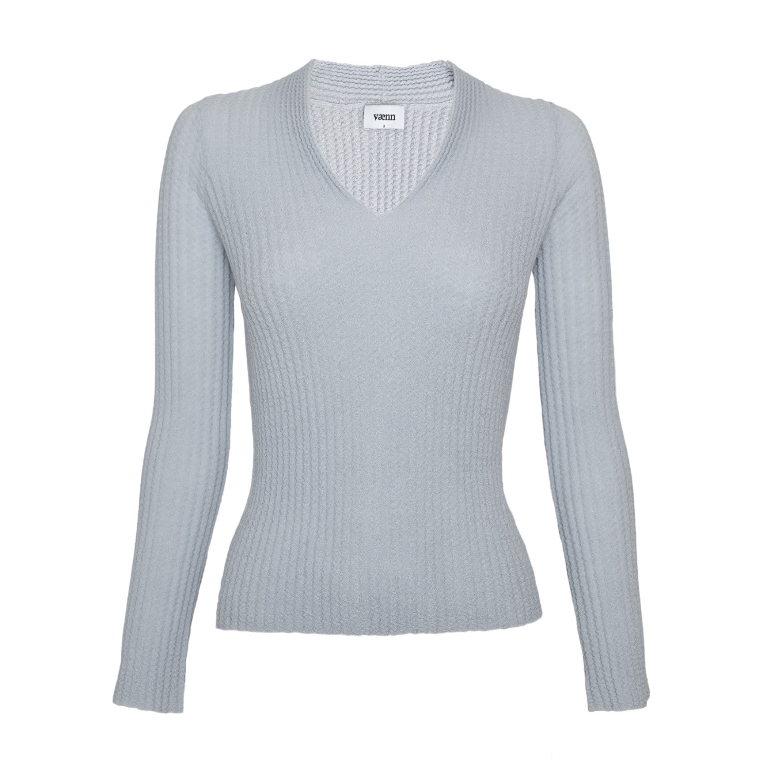 Vænn Women's Alexandra Merino Wool V Neck Sweater Dove Grey In Grey