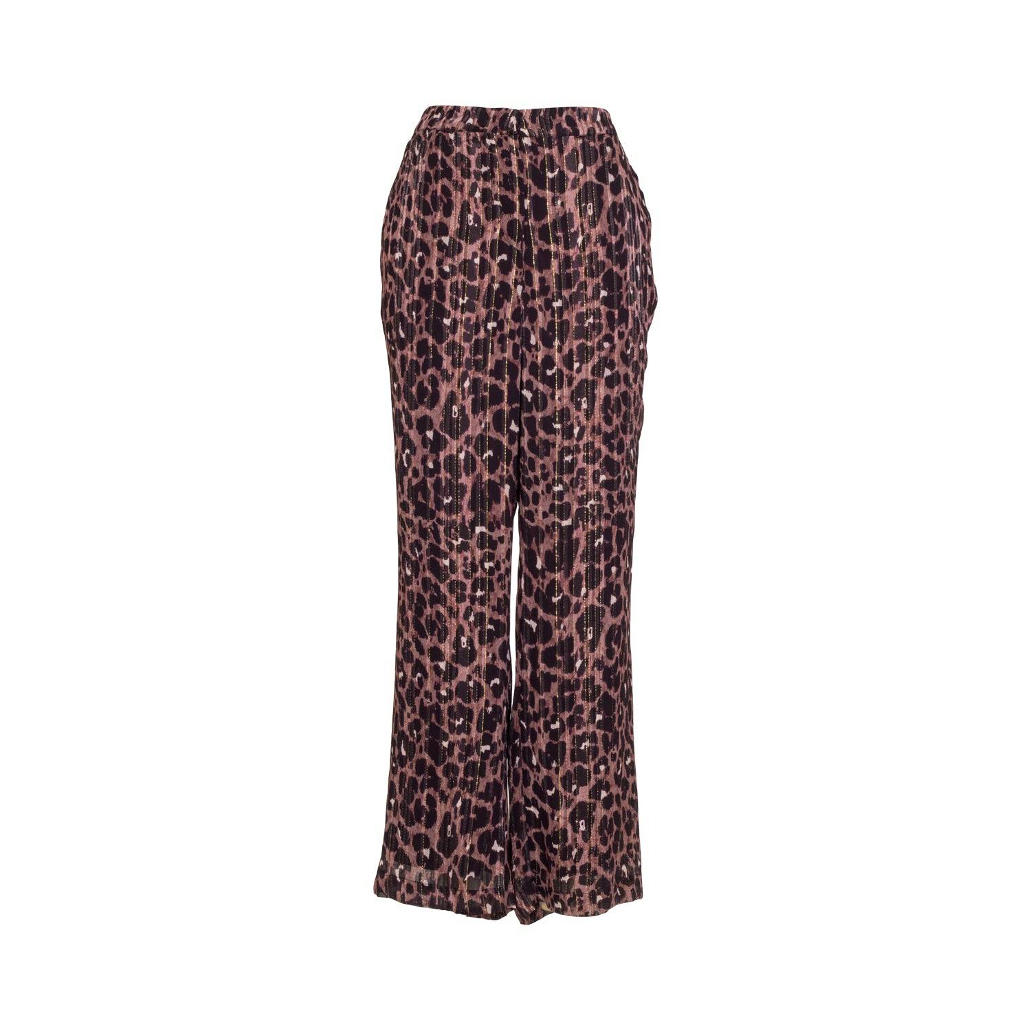Rose & Nancy Women's Brown Indira Animal Print Trouser In Brown