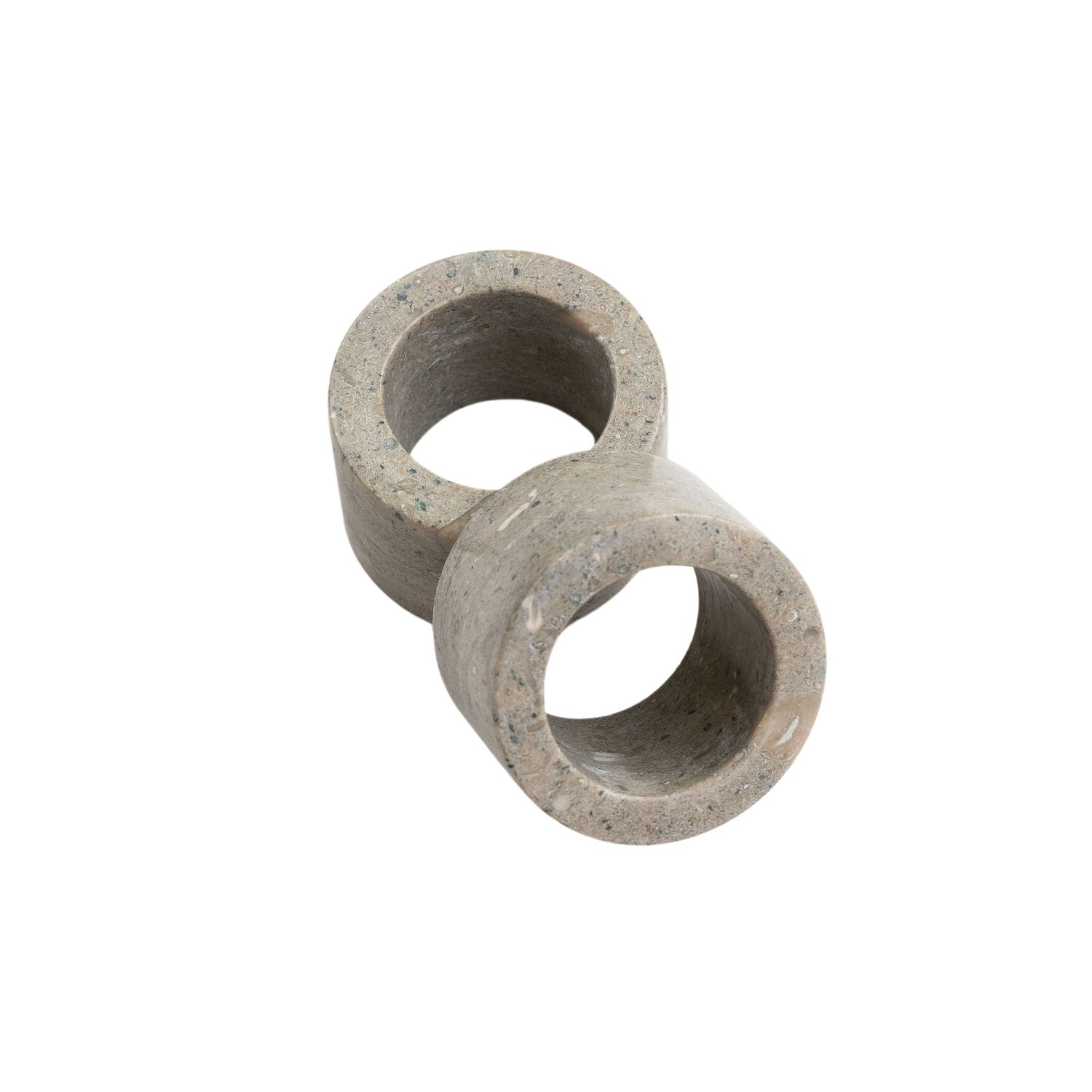 Urban Society Studio Mia Marble Napkin Ring Set - Rustic Green Marble In Gray