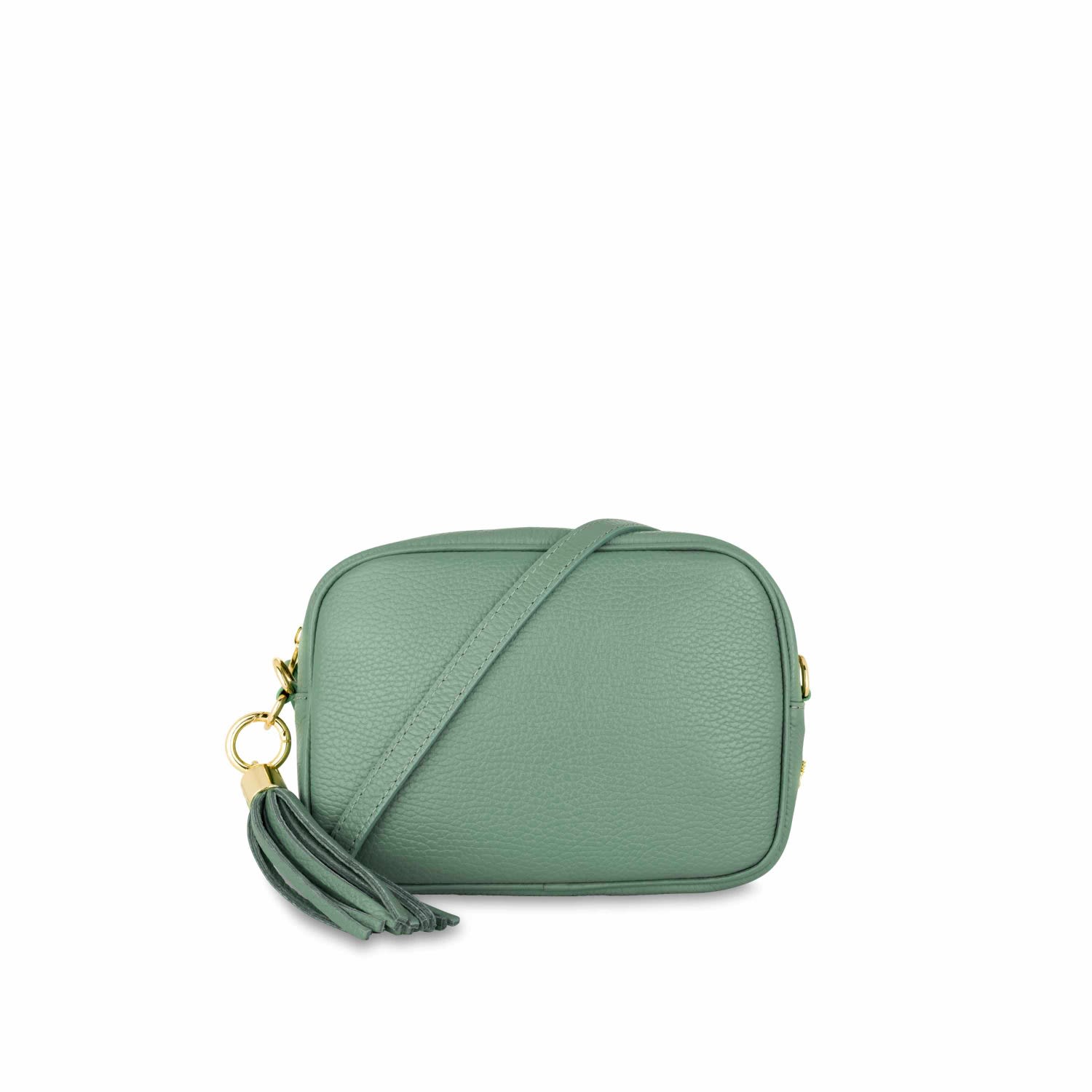 Apatchy London Women's Green The Tassel Pistachio Leather Crossbody Bag