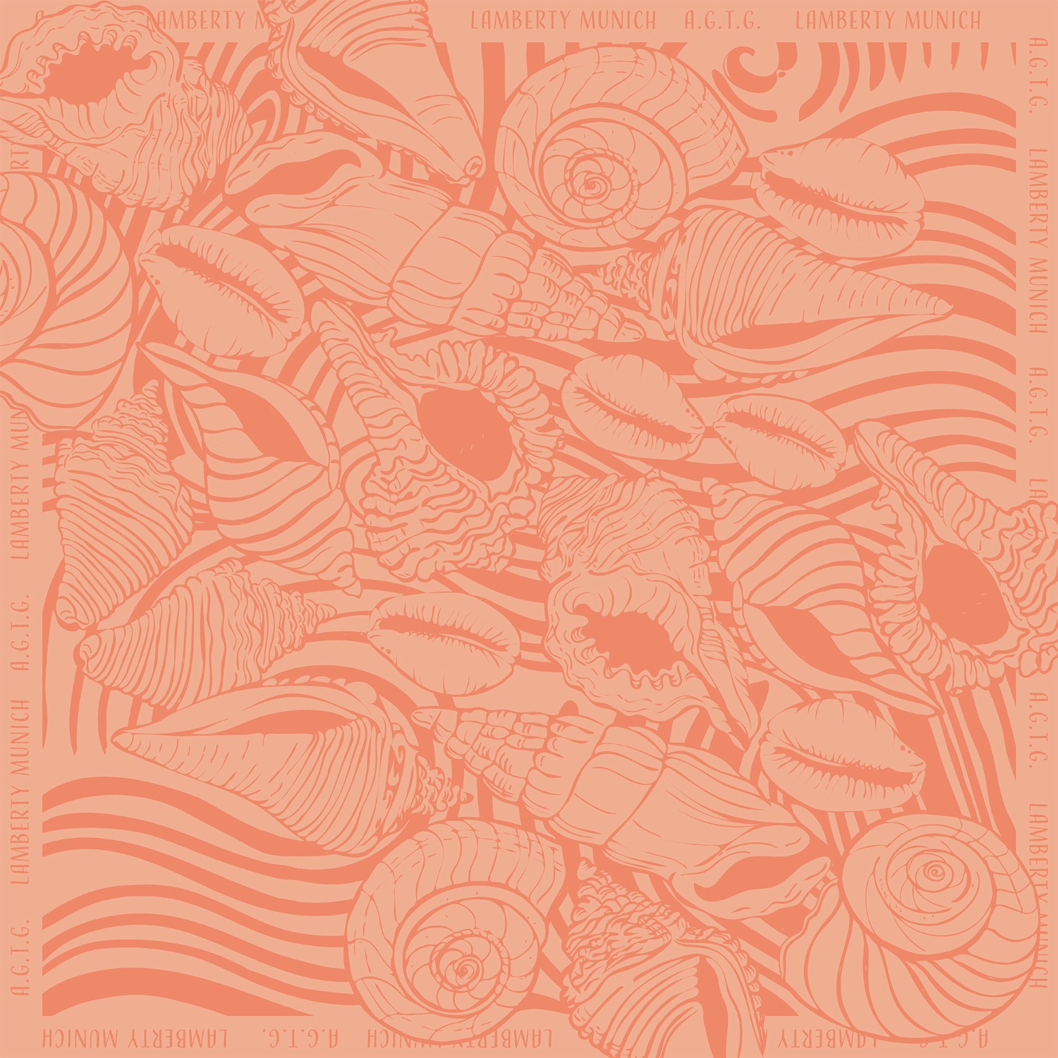 Lamberty Munich X Katchmagic London Women's Orange One Hundred Seashells - Midi Silk & Wool Scarf In Pink