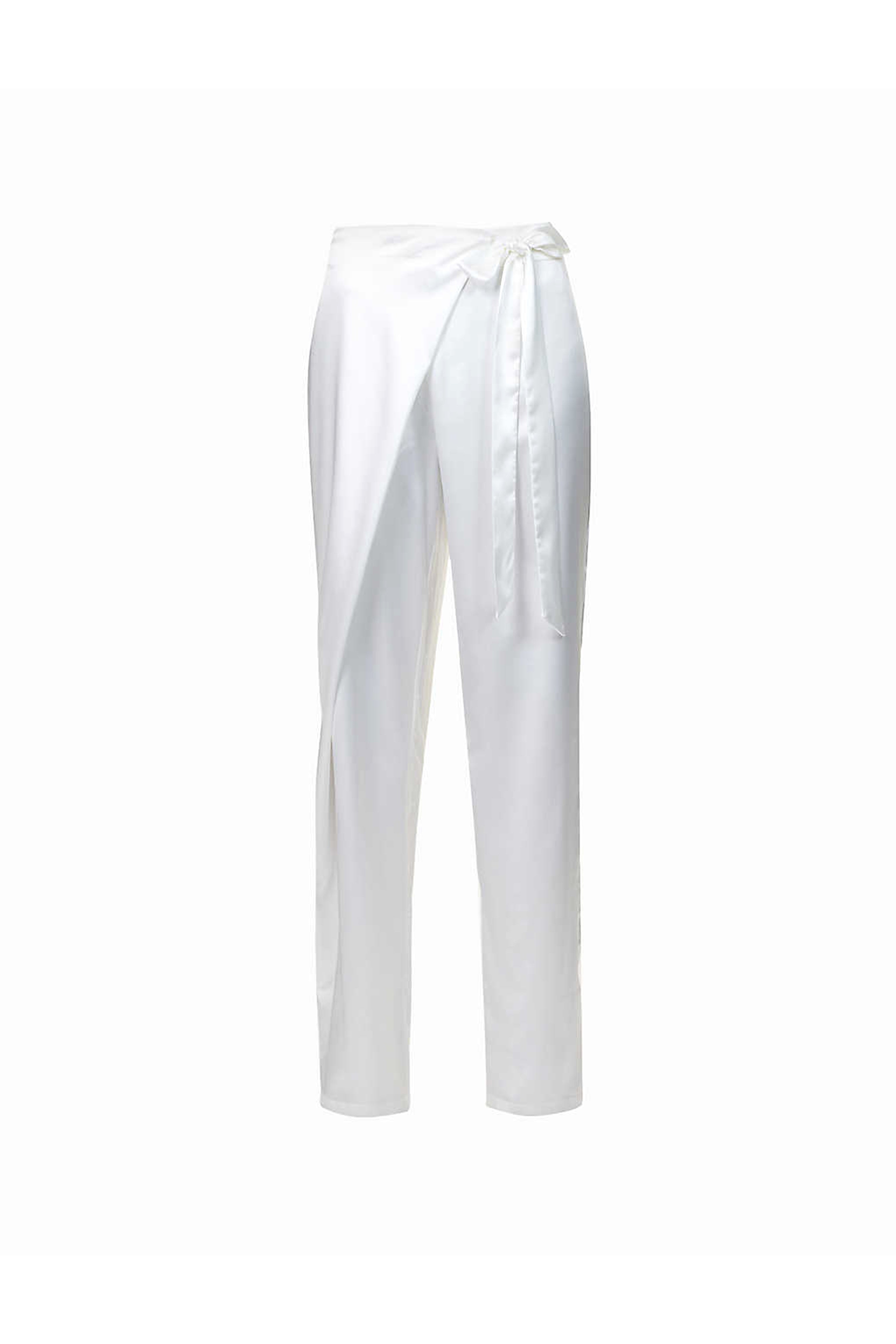 Women’s Cara White Satin Trousers Large Amy Lynn