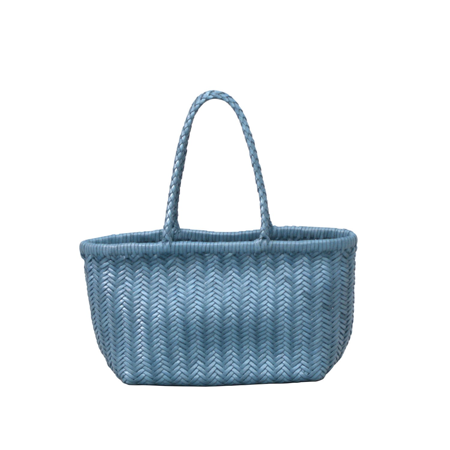 Rimini Women's Leather Beach Bag - Light Blue