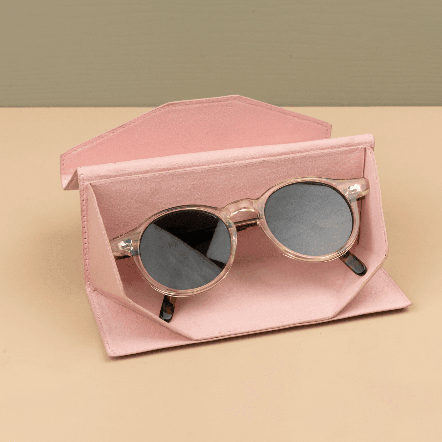 Luxury Leather Sunglasses Case Pink Louisville LEATHERE