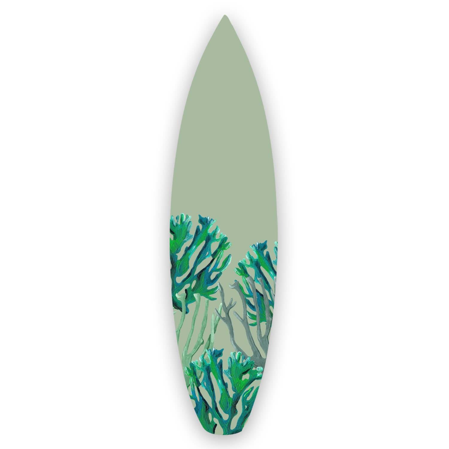 Surfboard Wall Decor Coral Green Catchii