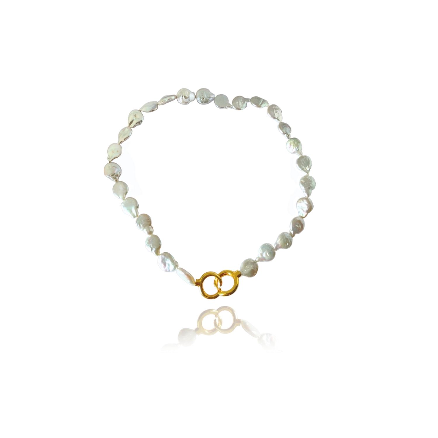 Linya Jewellery Women's Gold Hely Locked Pearl Necklace In Gold