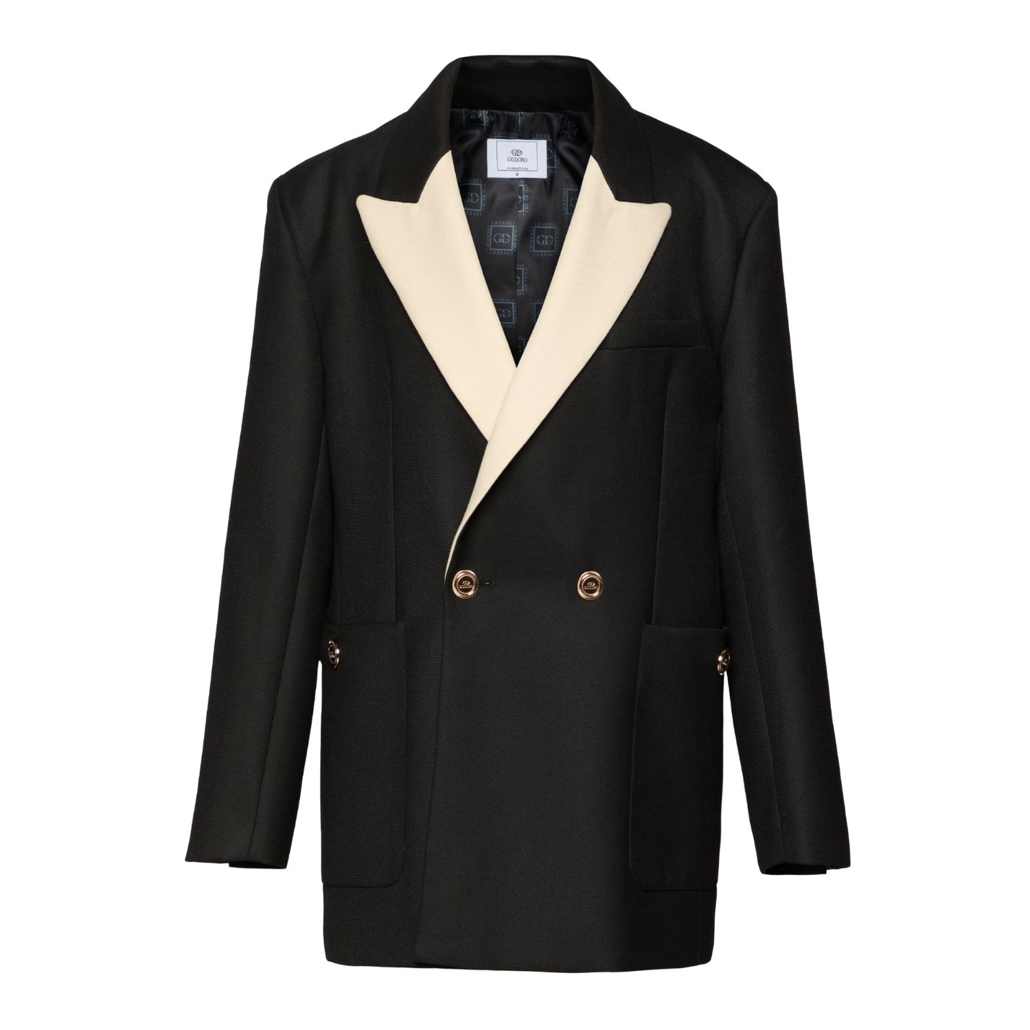 Giodoro Women's Neutrals / Black / White Riganti Black Wool Blazer